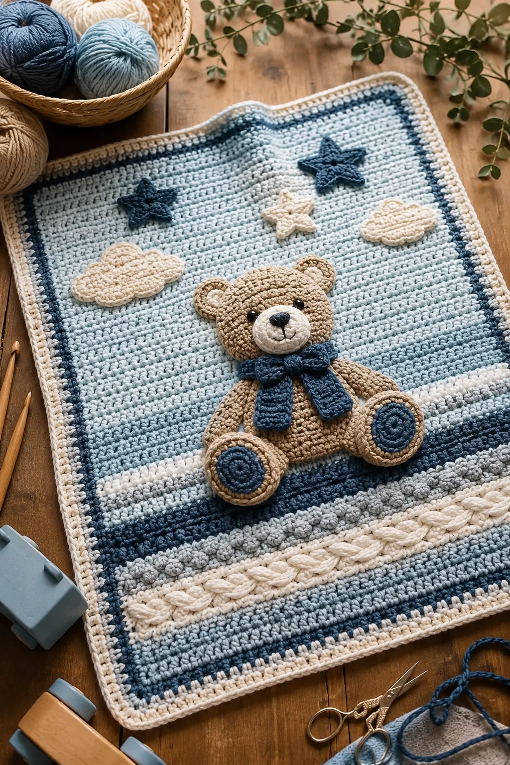 Personalized Baby Boy Crochet Blanket — crochet for baby boy style outfit