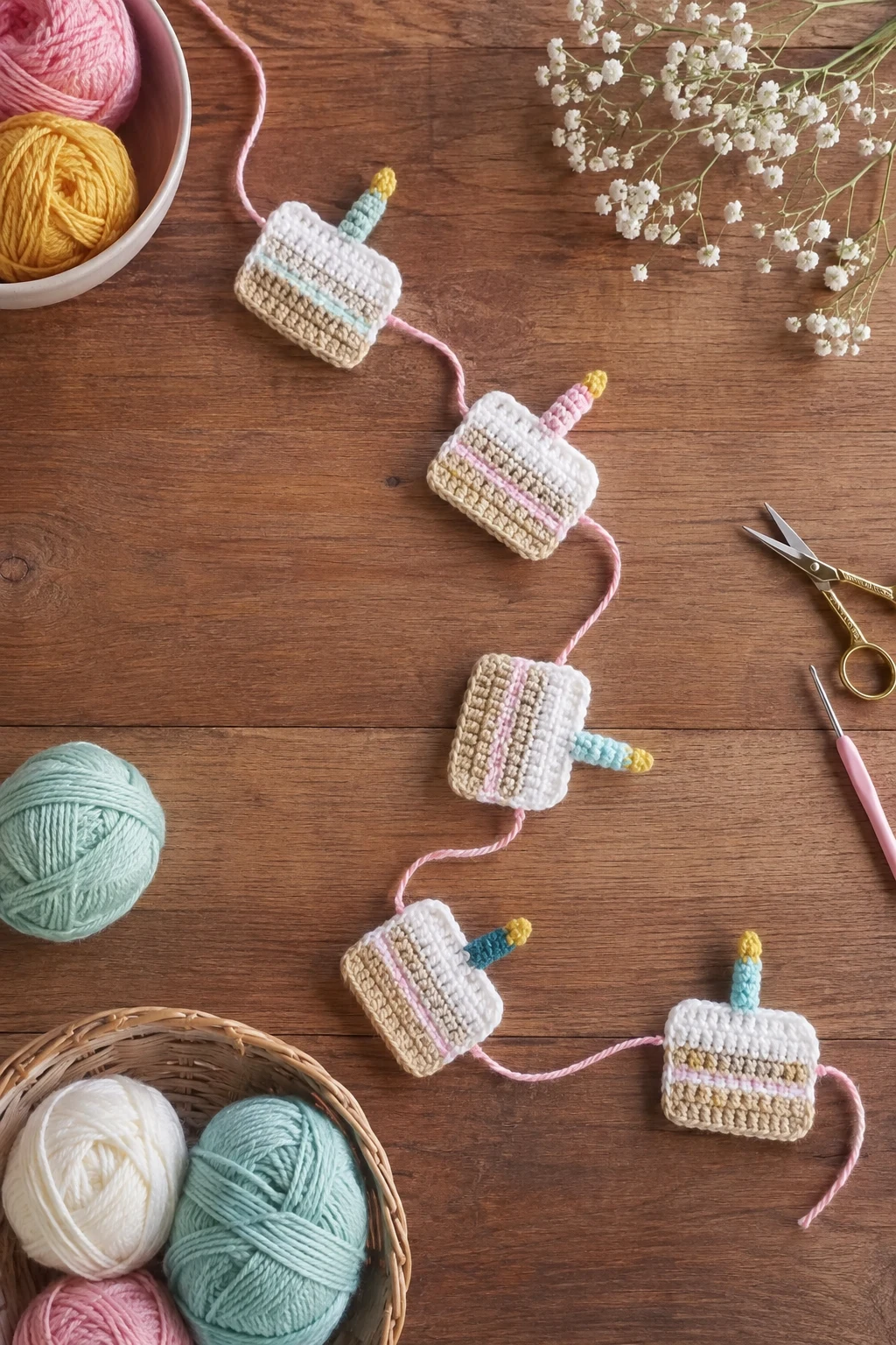 Birthday Cake Garland — crochet garland ideas style outfit