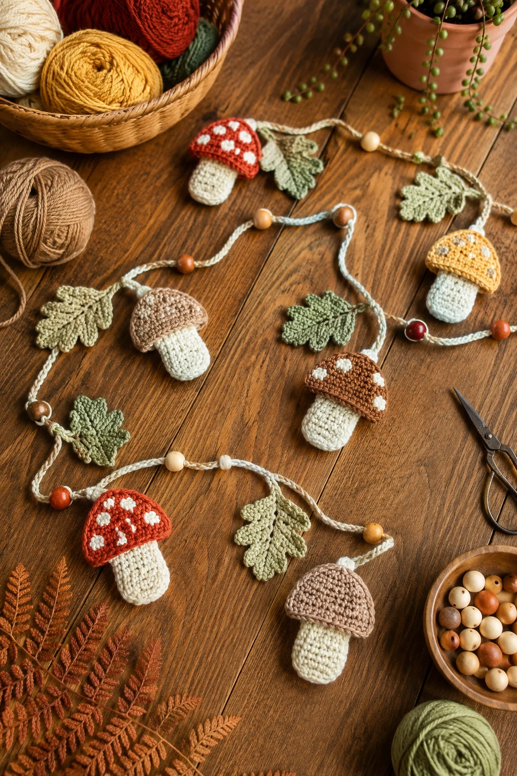 Mushroom Woodland Garland — crochet garland ideas style outfit