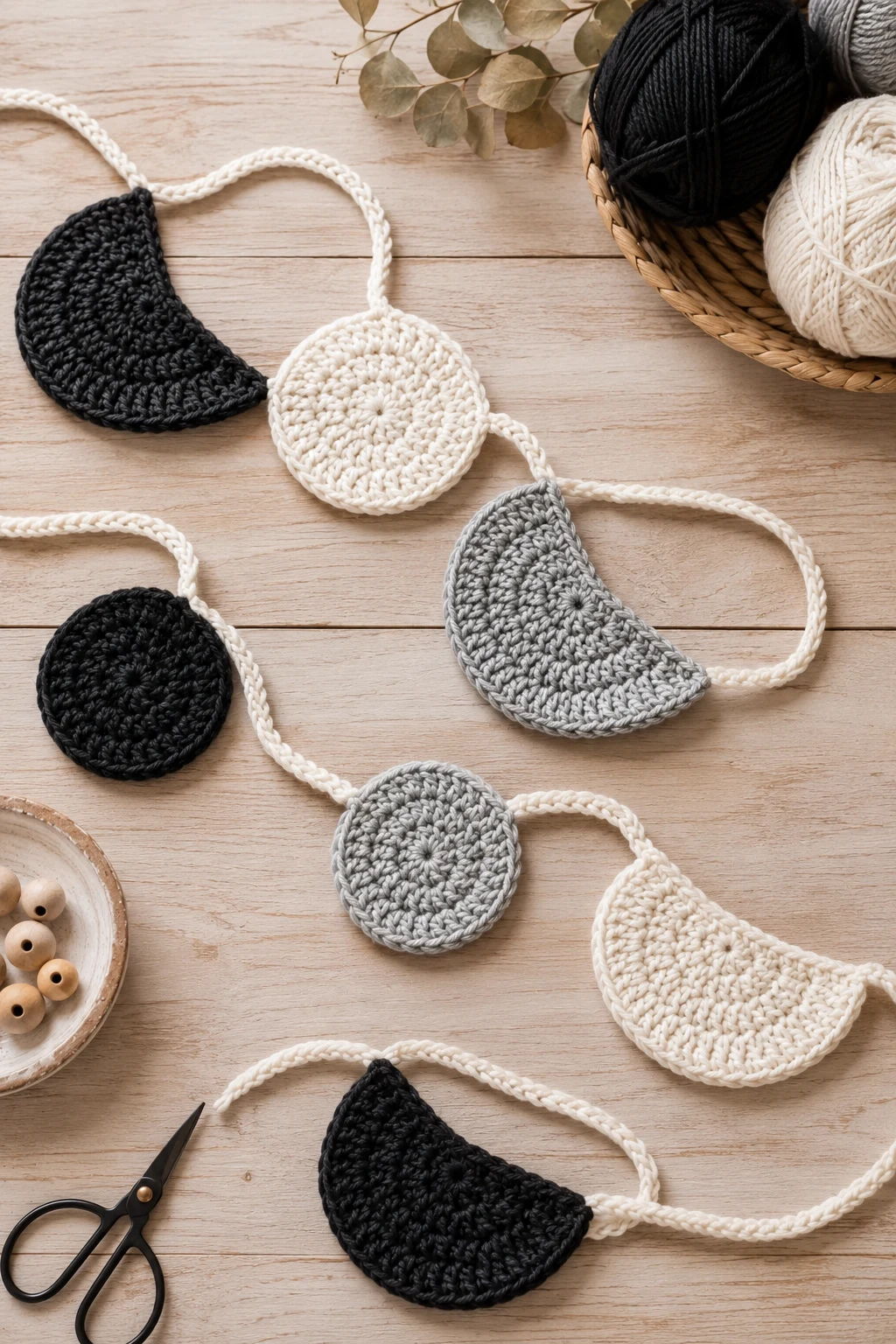 Monochrome Modern Garland — crochet garland ideas style outfit