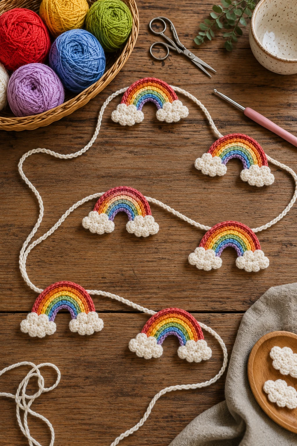 Tiny Rainbow Parade — crochet garland ideas style outfit