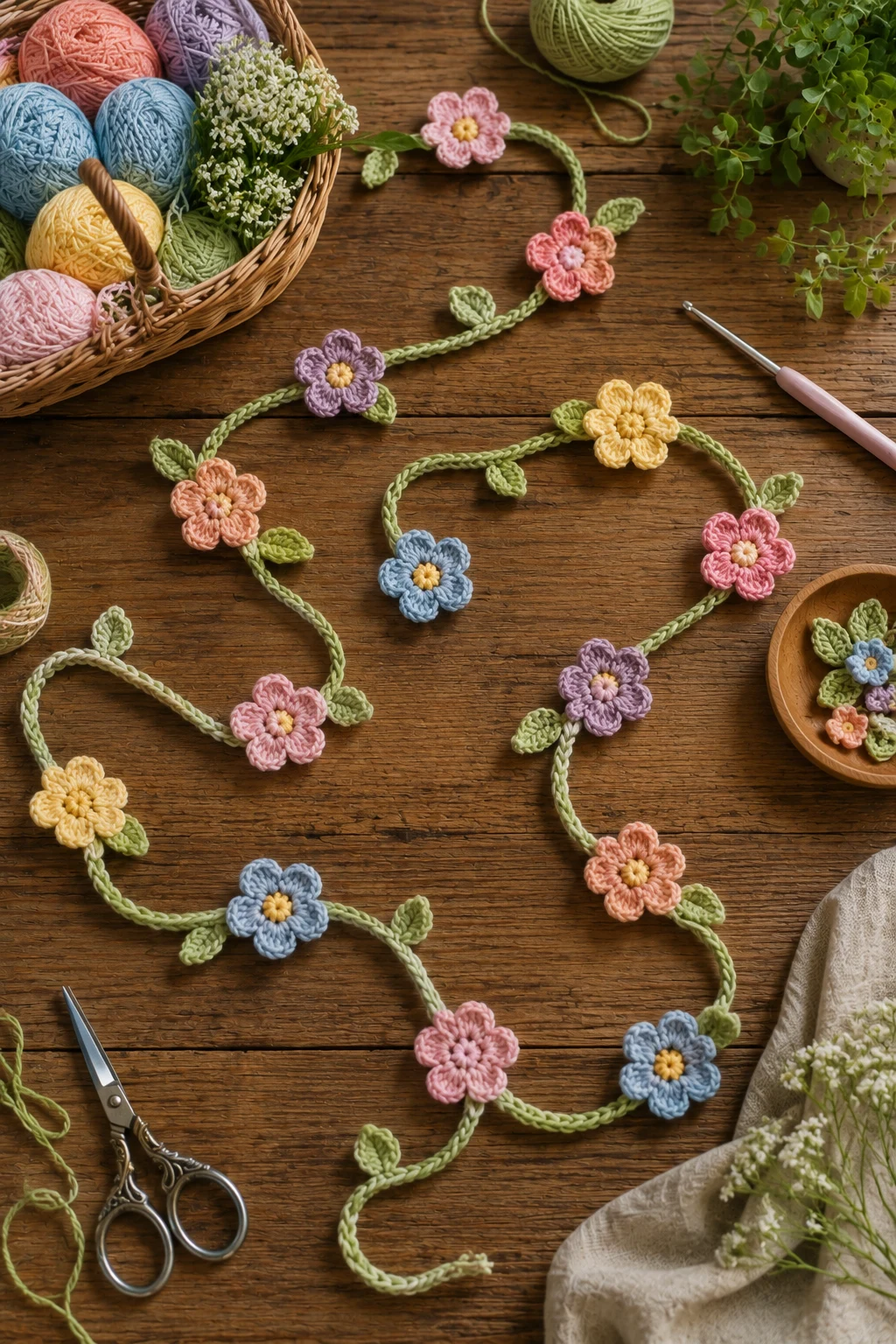 Crochet Flower Garland Ideas for Spring — crochet garland ideas style outfit