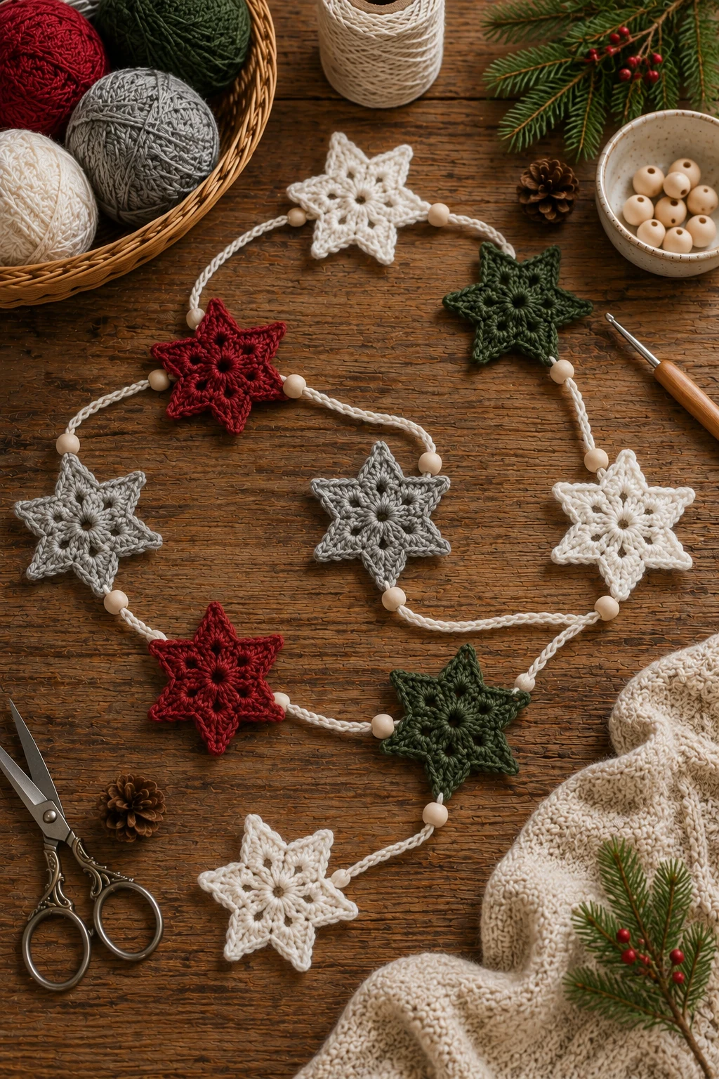Crochet Christmas Garland Ideas: Nordic Stars — crochet garland ideas style outfit