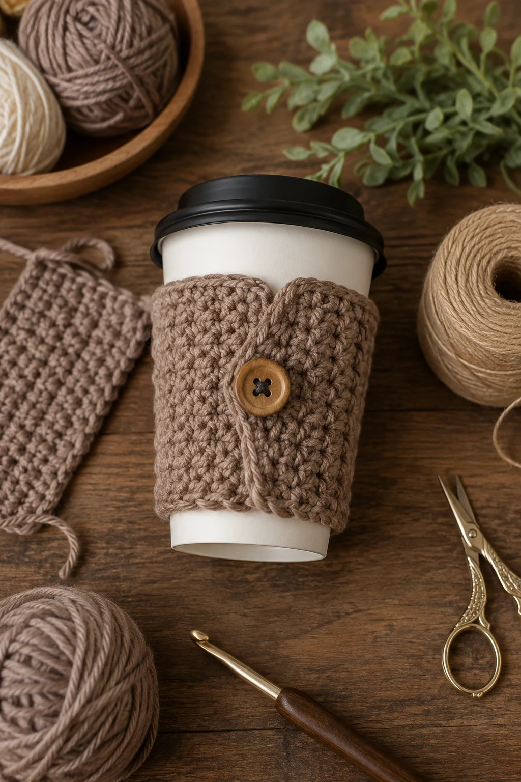 Cozy Coffee Cup Sleeve: One of the Best Crochet Gift Ideas for Friends — crochet gift ideas for friends style outfit