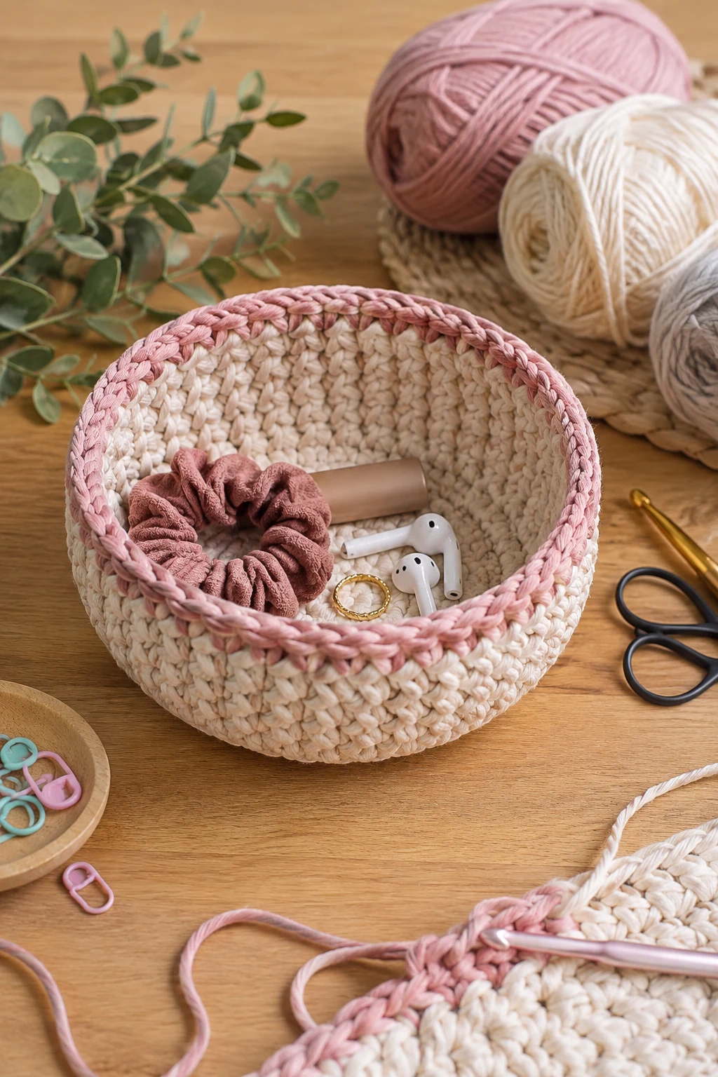 Personalized Catch-All Basket — crochet gift ideas for friends style outfit