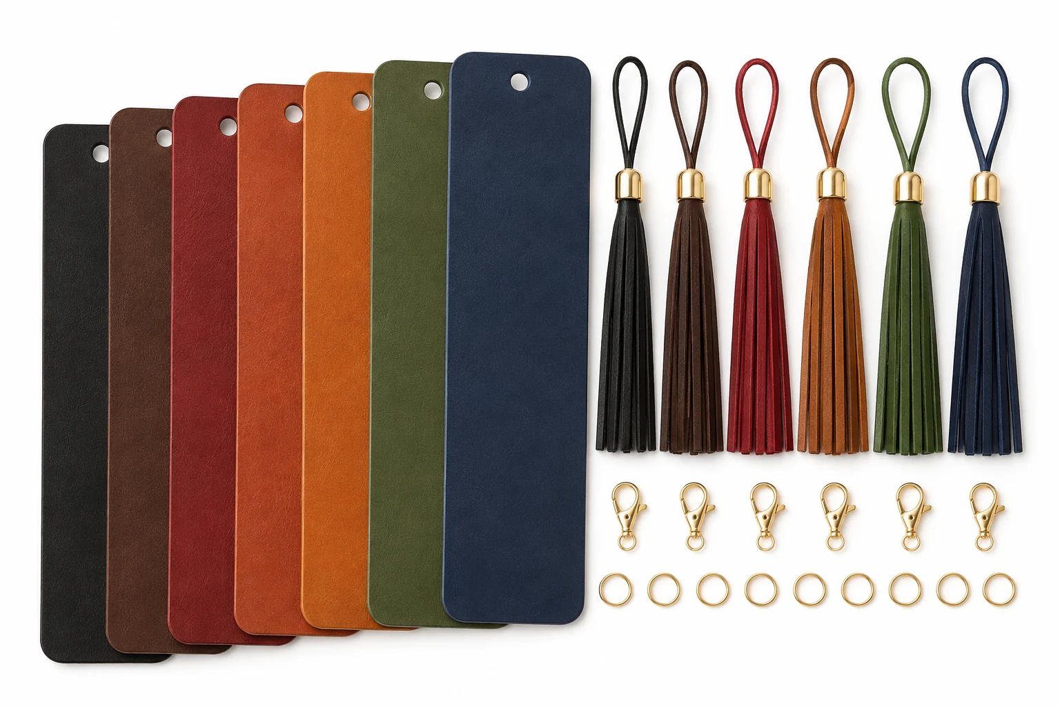 MECHEER Blank Leather Bookmarks with Tassels Craft Kit