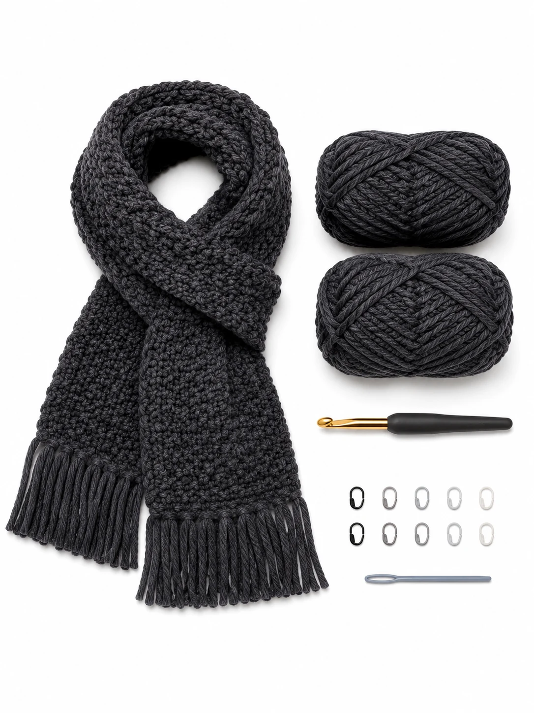 Chunky Crochet Winter Scarf Pattern Kit
