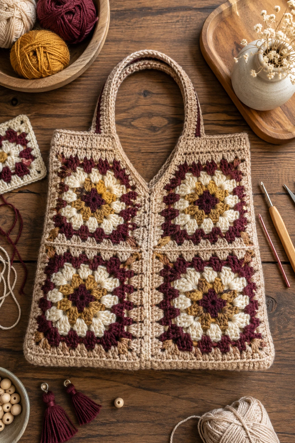 Personalized Statement Bag — crochet granny square bag style outfit