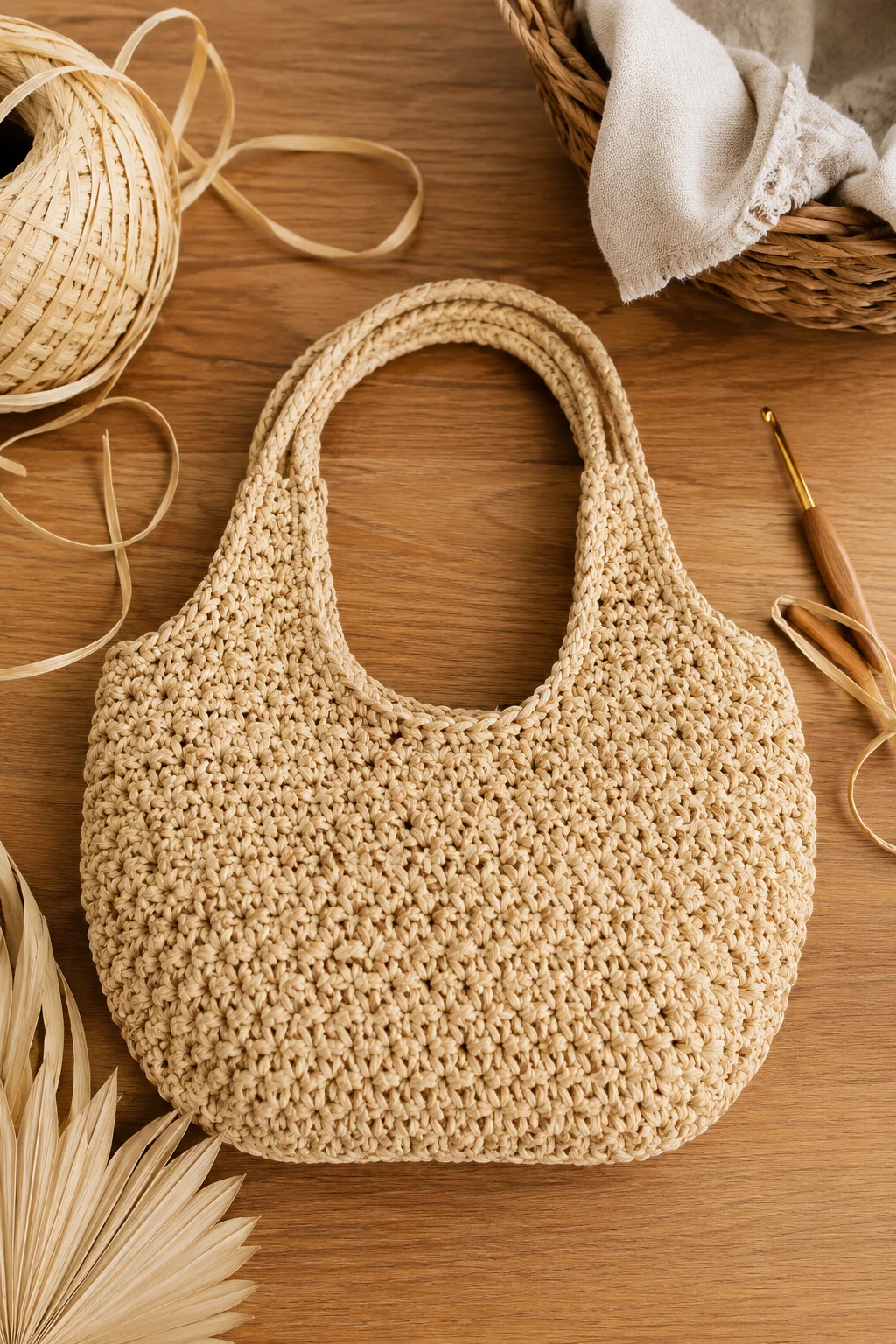 Raffia Crochet Hand Bag — crochet hand bag style outfit