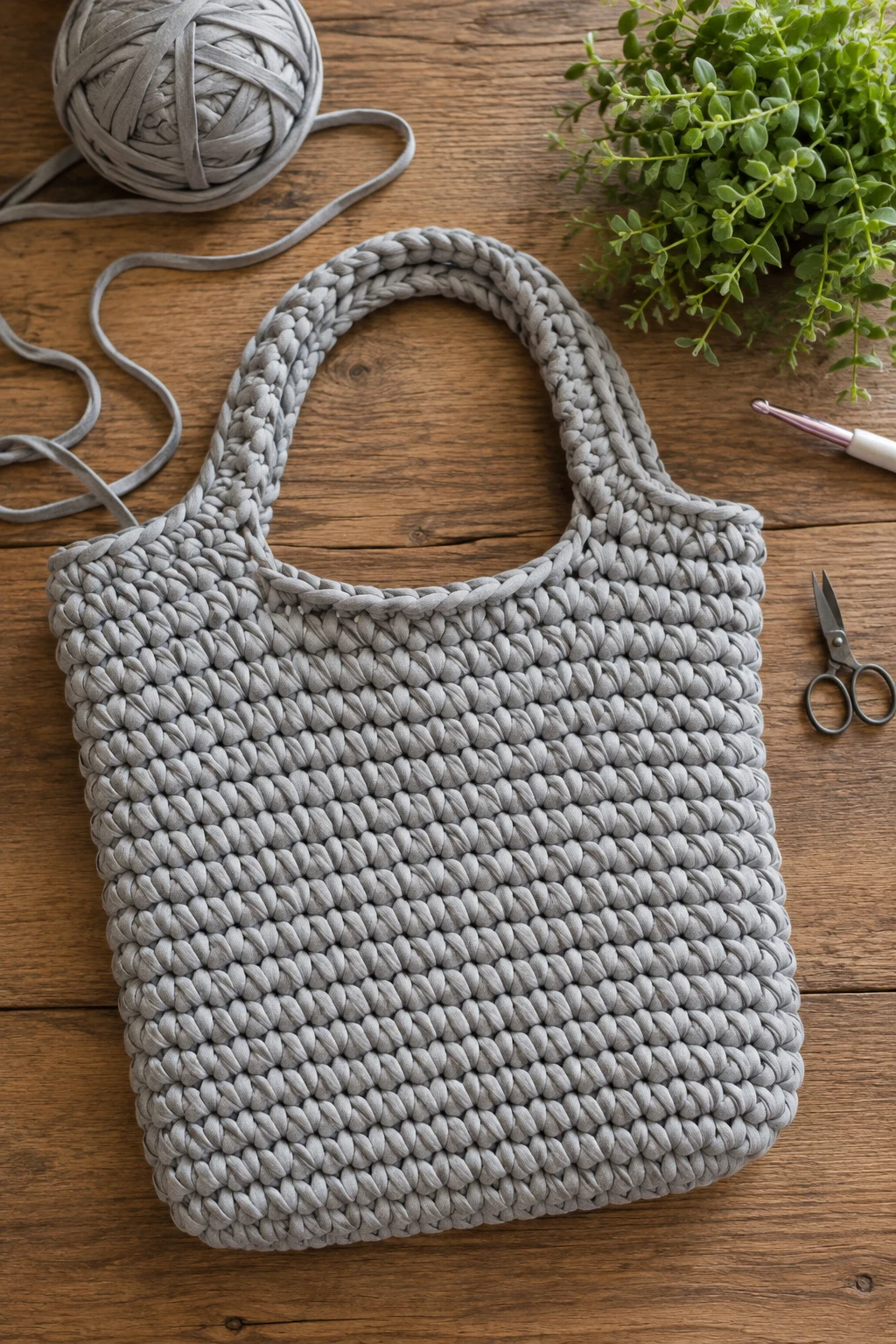 No-Sew T-Shirt Yarn Bag — crochet ideas bag style outfit