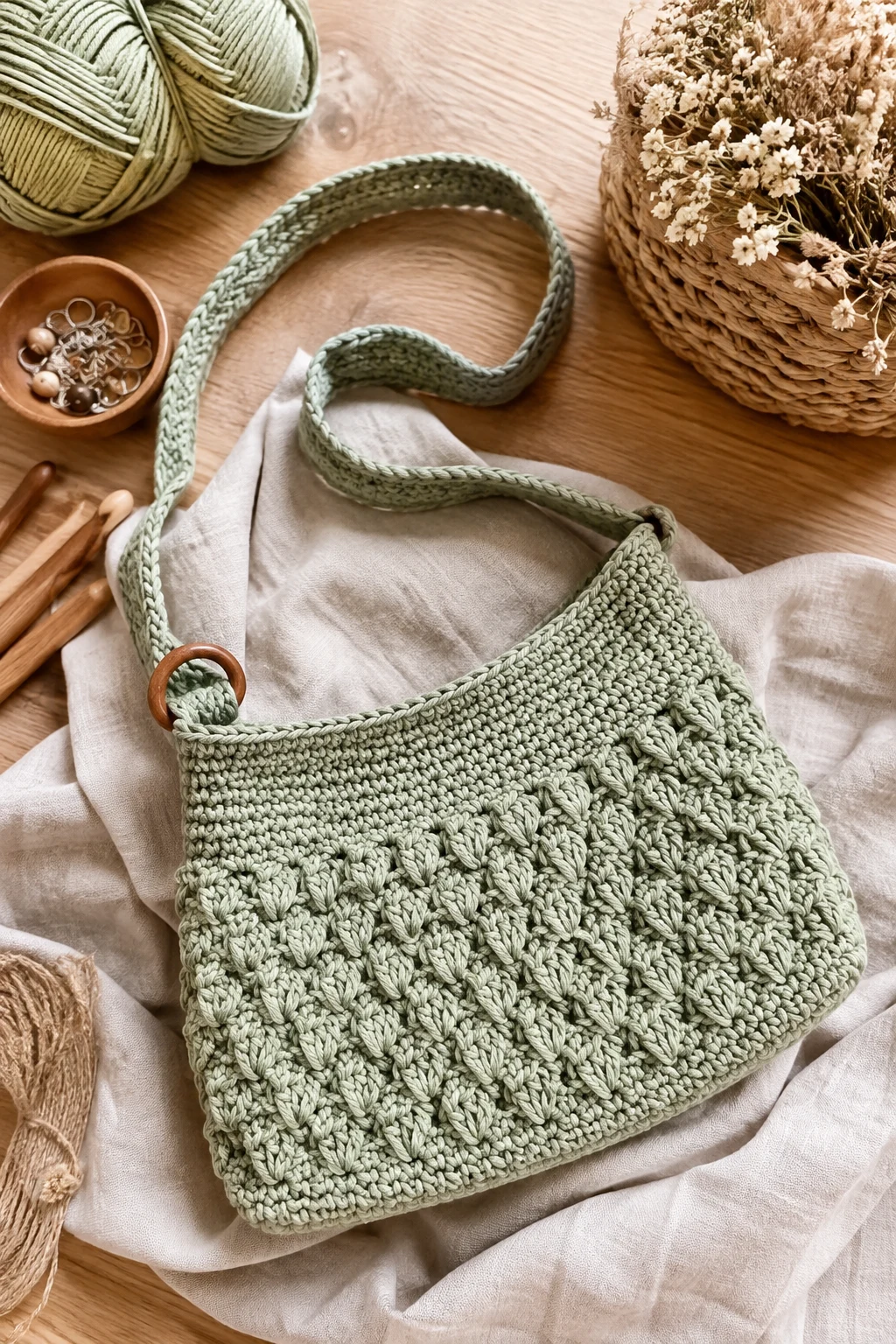 Soft Sage Shoulder Bag — crochet ideas bag style outfit
