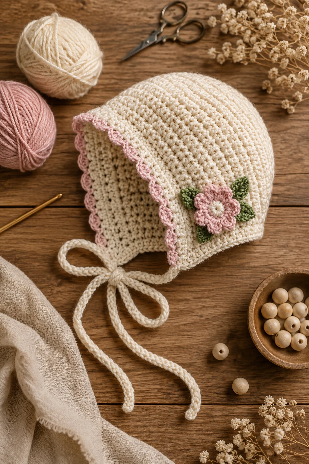 Sweet Crochet Baby Bonnet — crochet ideas for baby style outfit