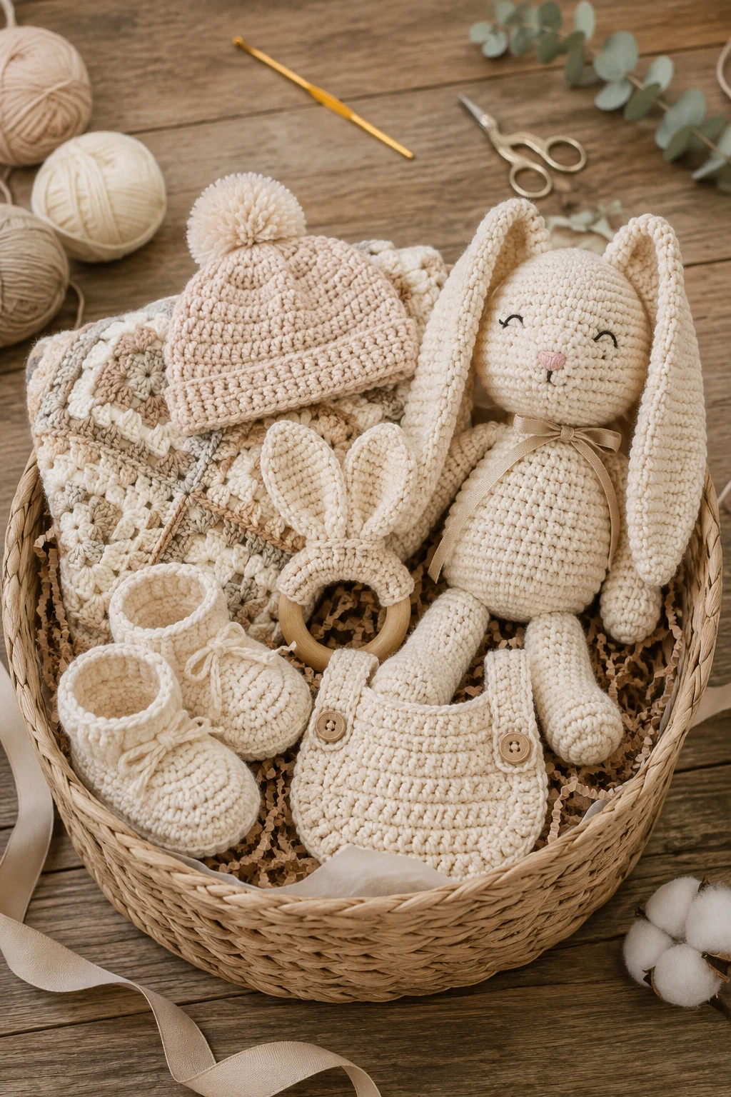 Crochet Baby Shower Gift Basket — crochet ideas for baby style outfit