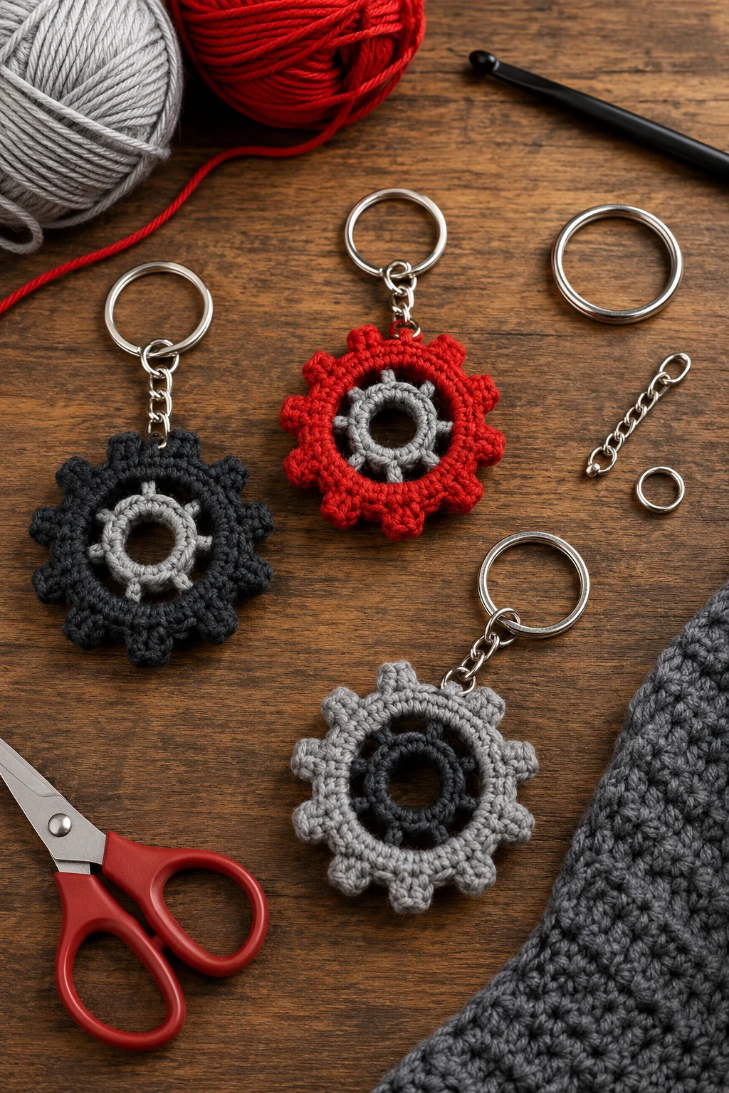 Crochet Ideas for Car Guys: Gear-Inspired Keychain — crochet ideas for car style outfit