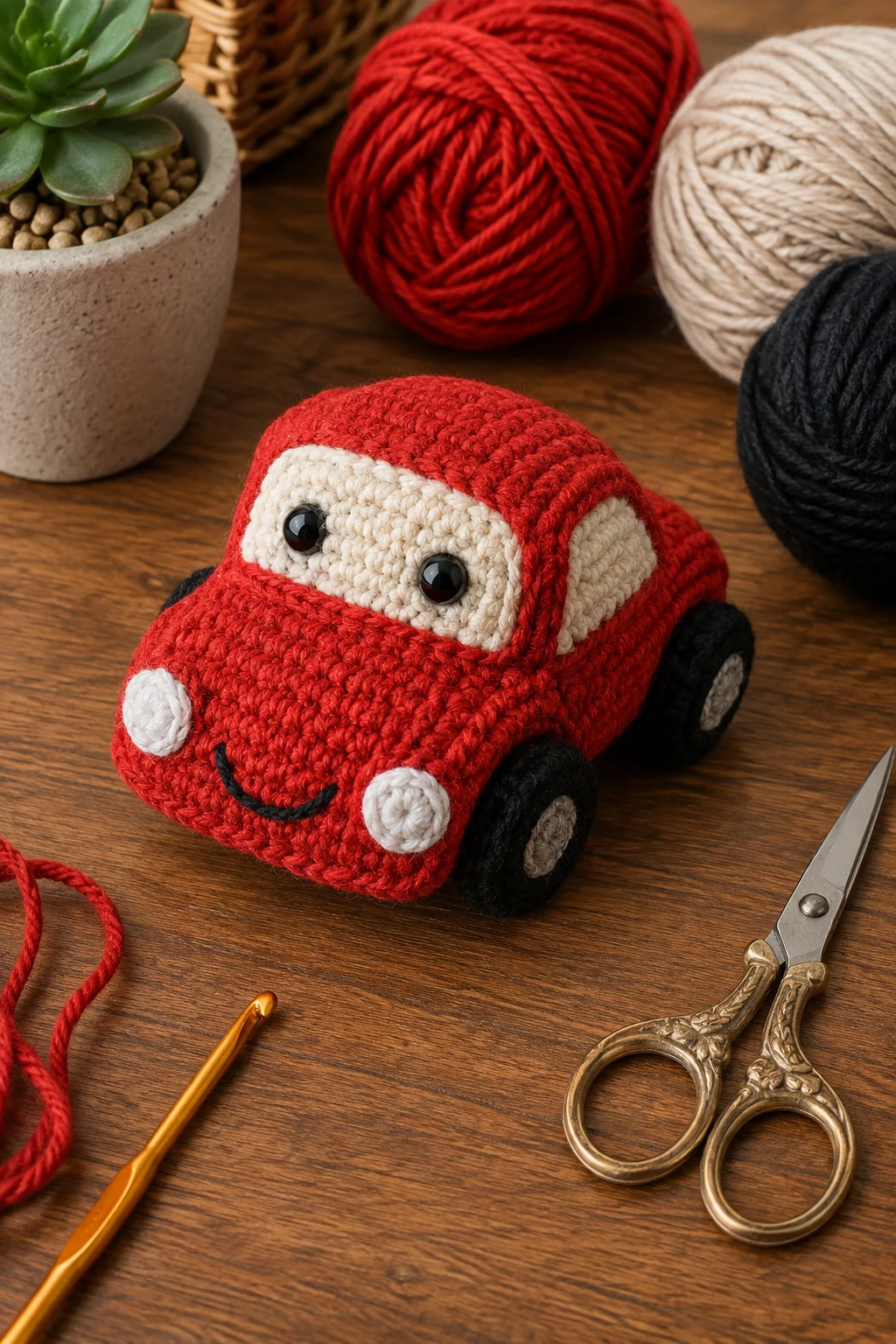 Crochet Ideas for Car Lovers: Mini Dashboard Mascot — crochet ideas for car style outfit