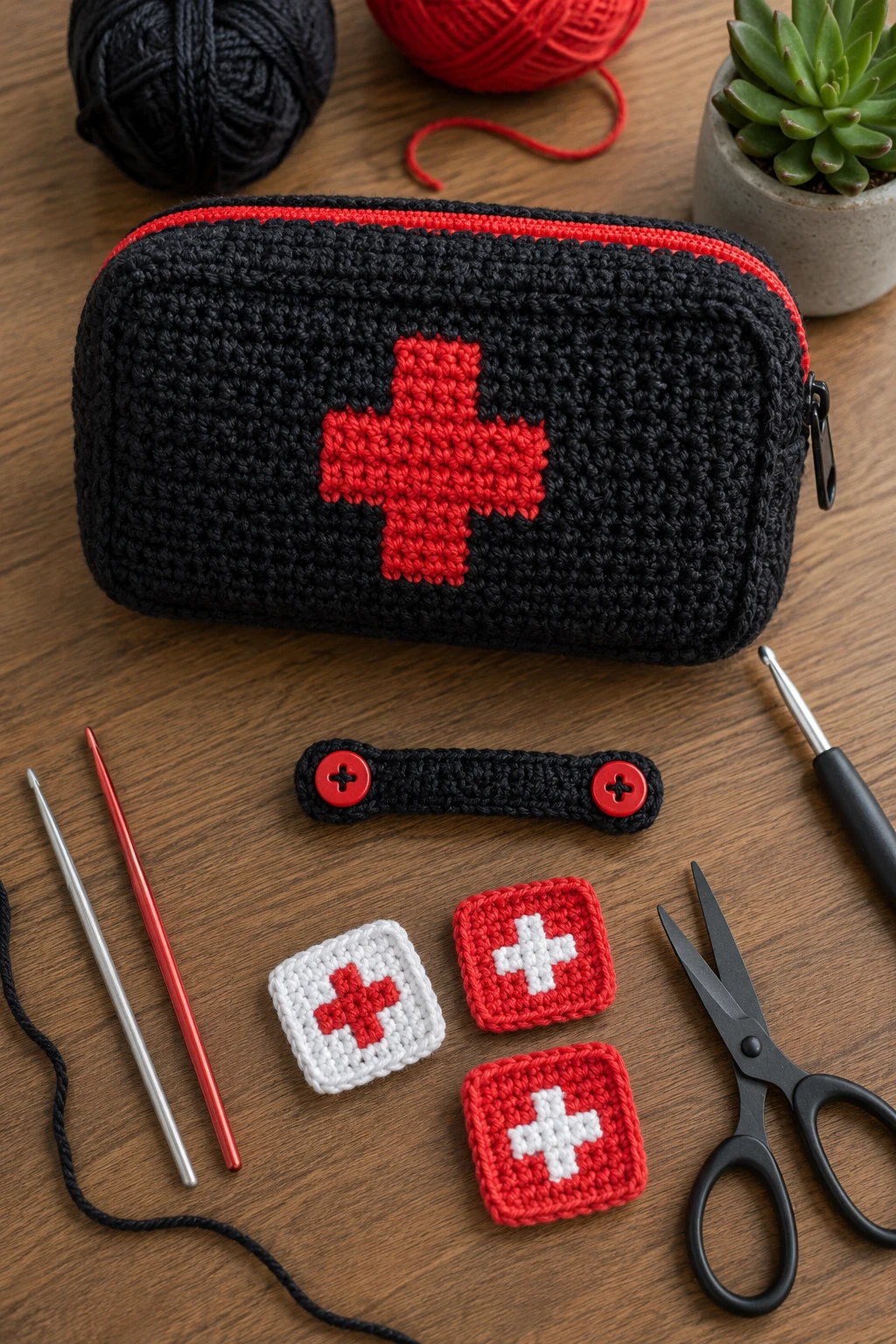 Crochet Car Emergency Kit Pouch — crochet ideas for car style outfit