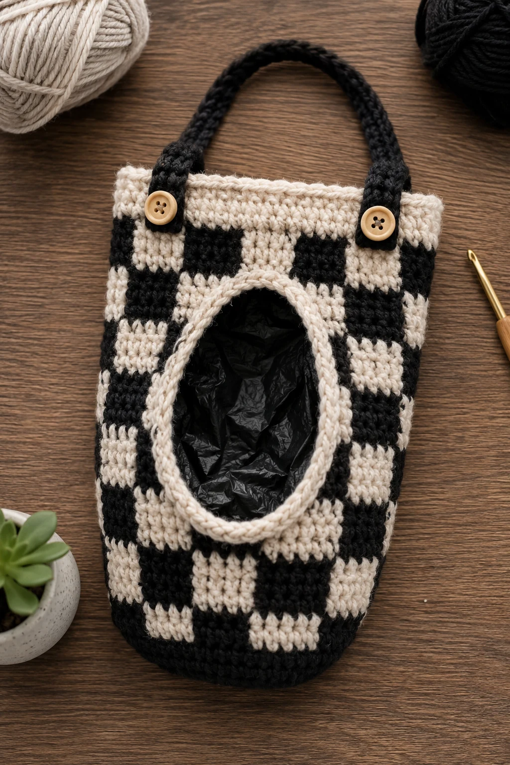 Crochet Car Trash-Bag Holder — crochet ideas for car style outfit