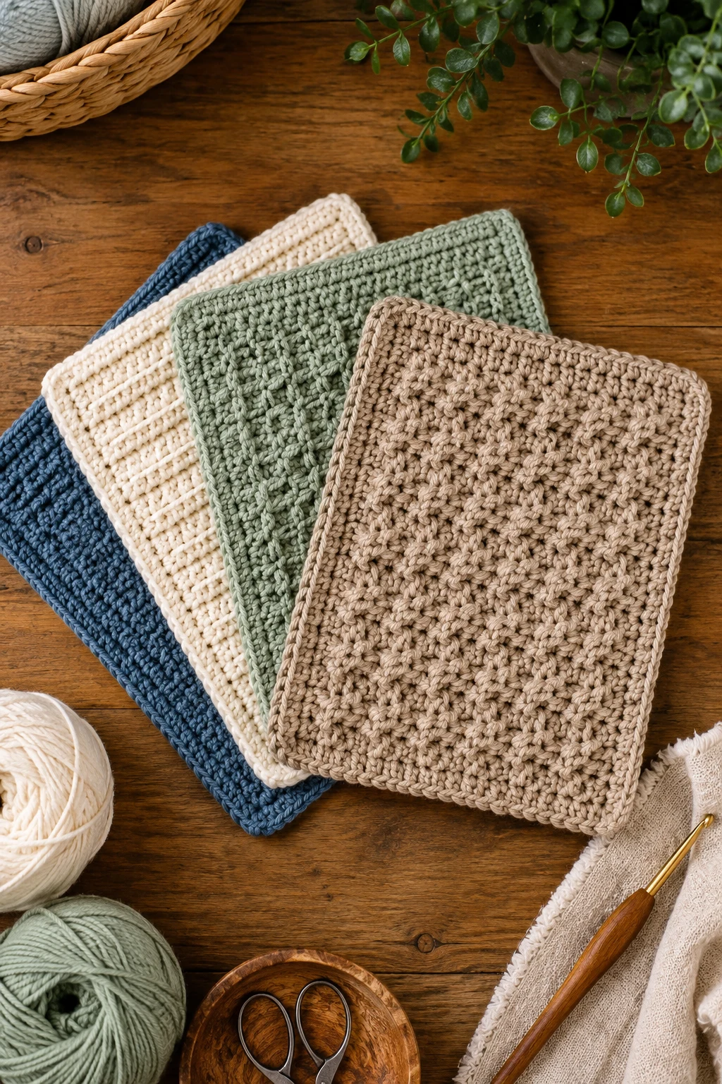 Textured Dishcloth Set — crochet ideas for gifts style outfit