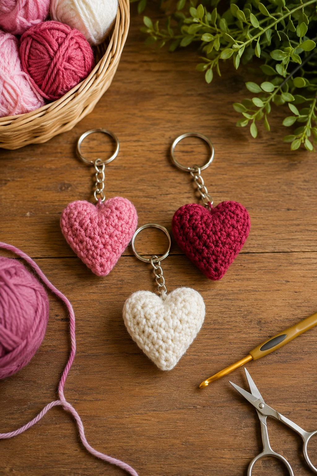 Heart-Shaped Keychain — crochet ideas for gifts style outfit