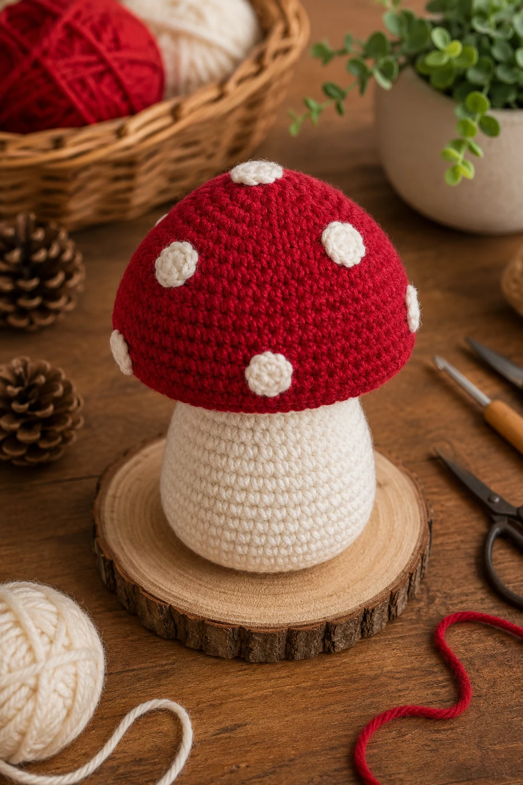 Desk-Sized Mushroom — crochet ideas for gifts style outfit