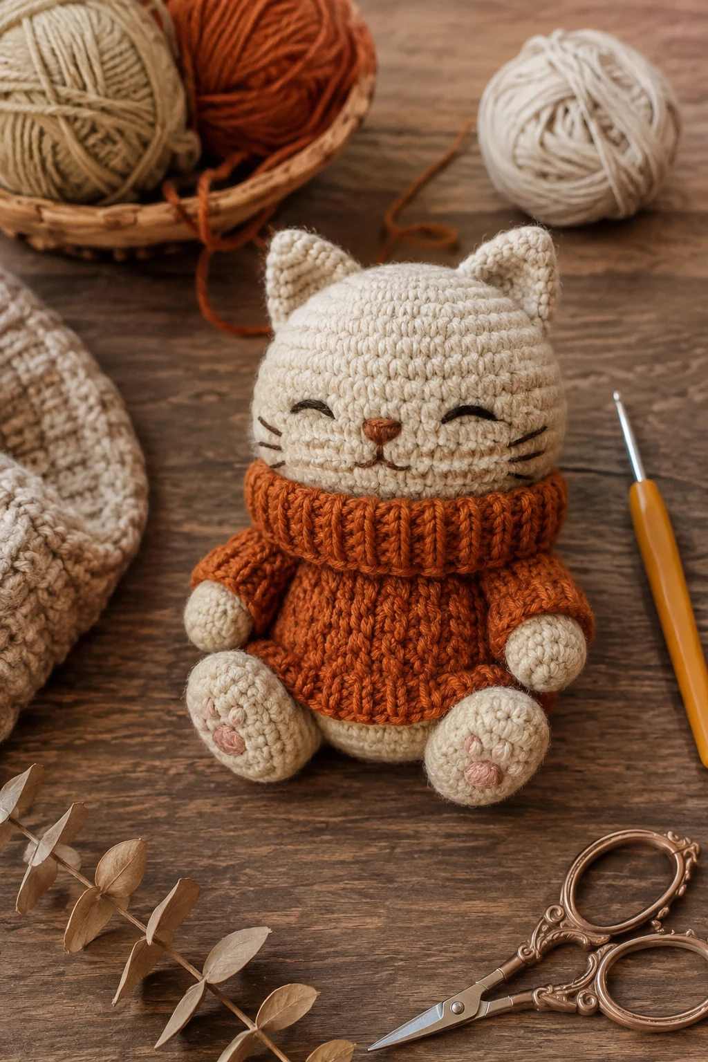 Cozy Cat With a Sweater — crochet ideas plushies style outfit