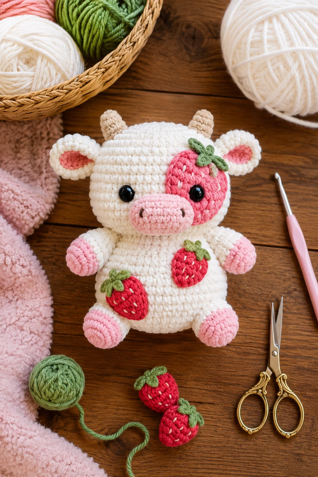 Strawberry Cow — crochet ideas plushies style outfit