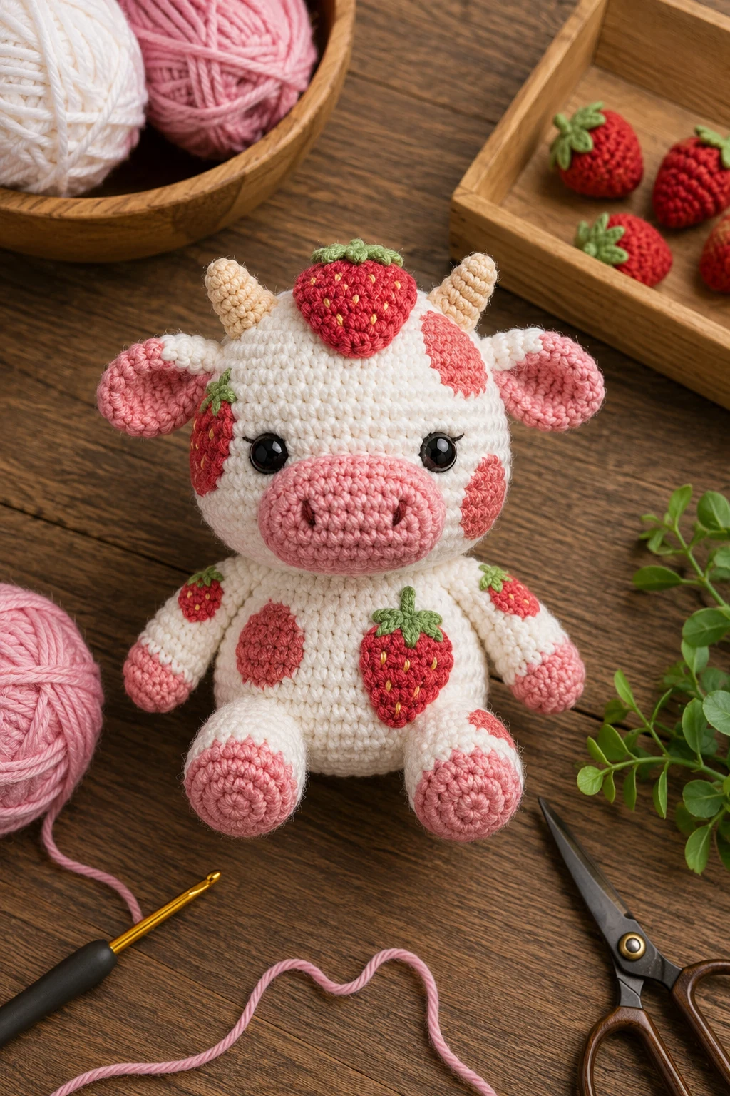 Strawberry Cow — Crochet ideas plushies style outfit