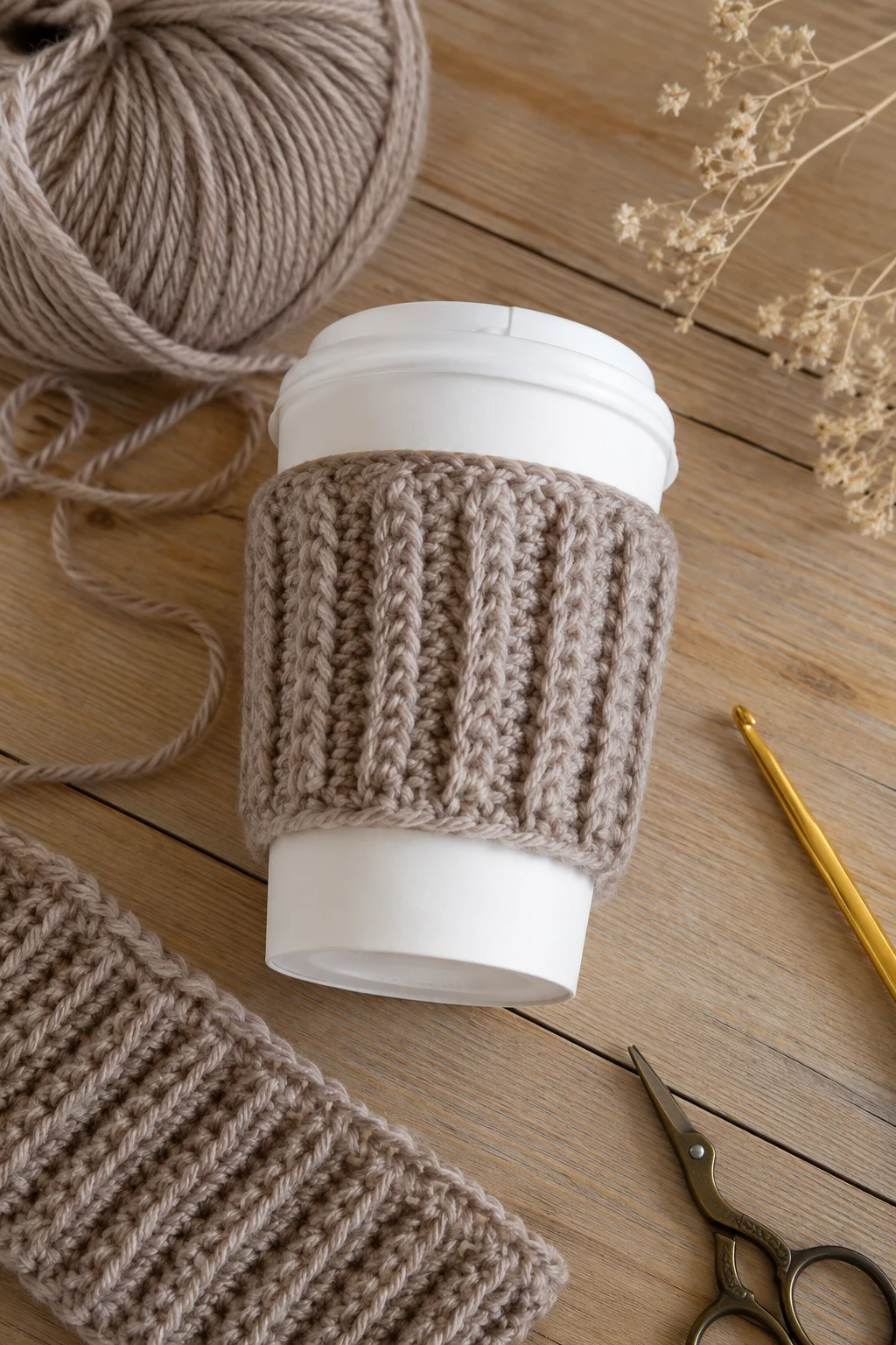 Ribbed Coffee Cup Cozy — crochet ideas small projects style outfit