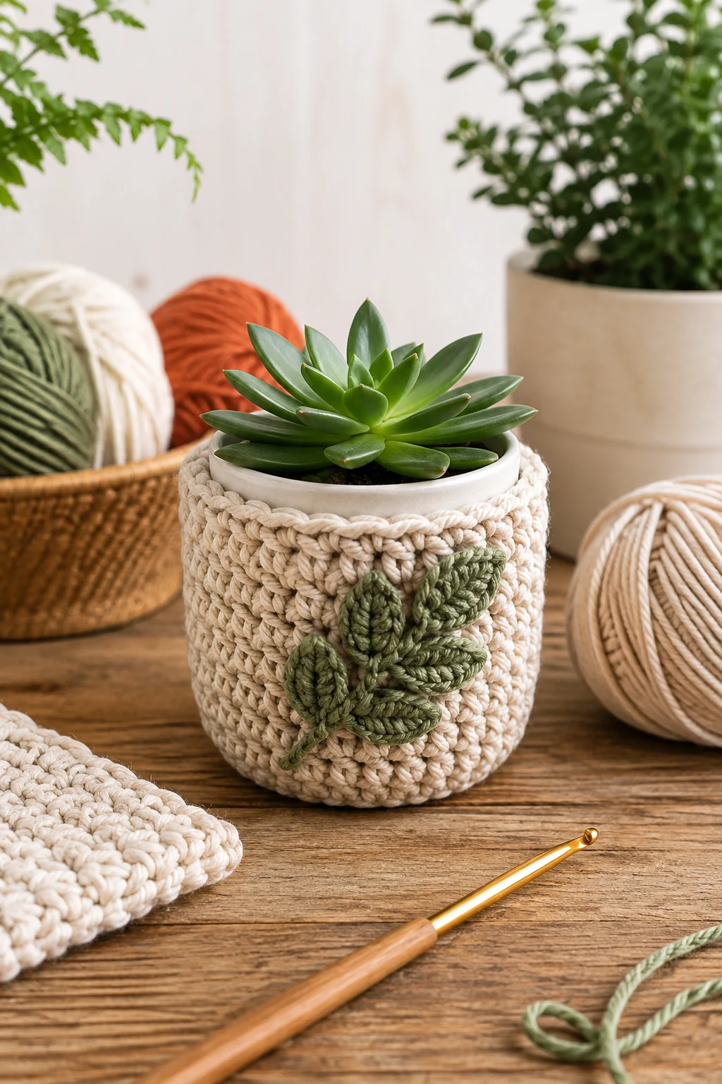 Mini Plant Pot Cozy — crochet ideas small projects style outfit