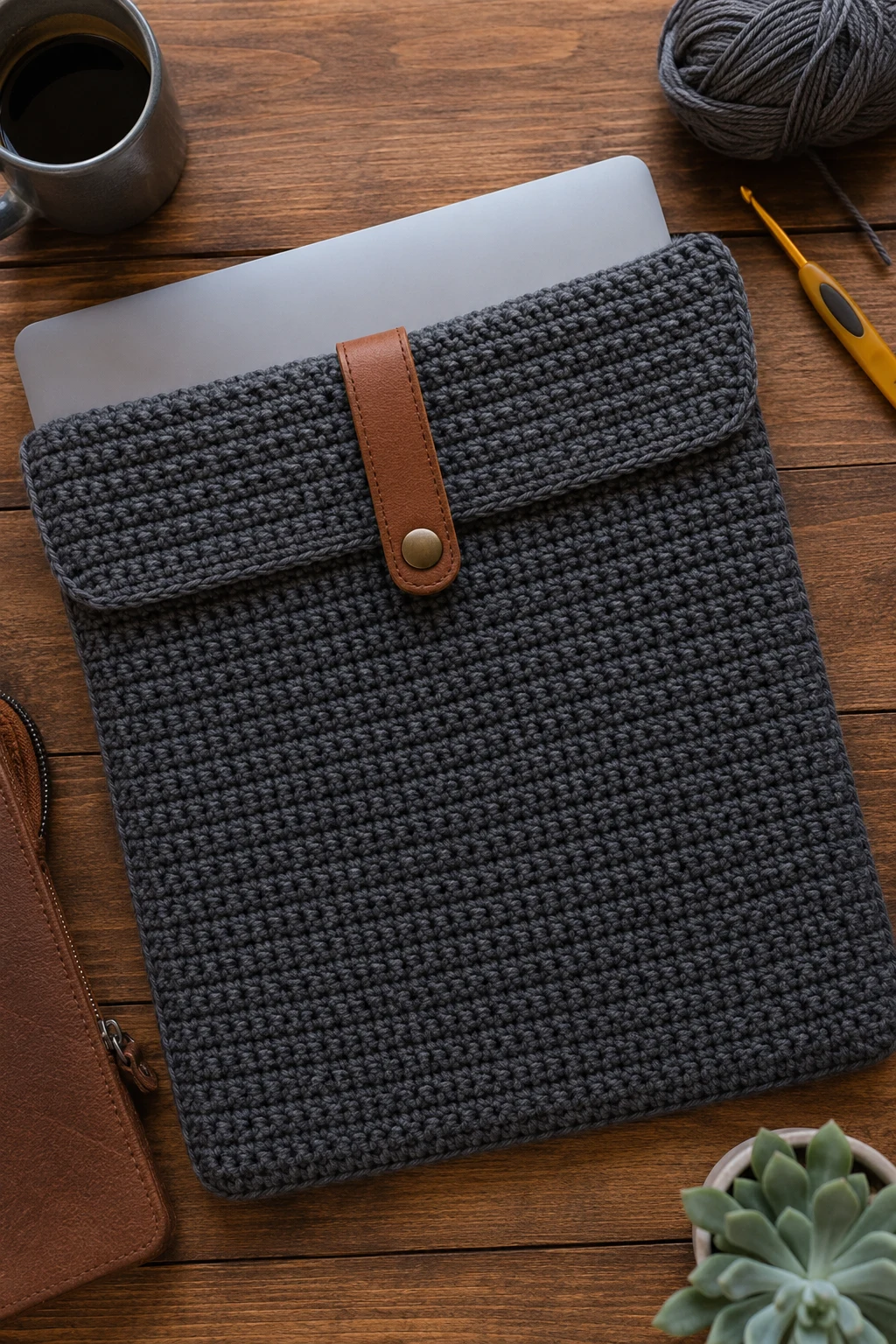 Crochet Laptop Bag for Men — crochet laptop bag style outfit