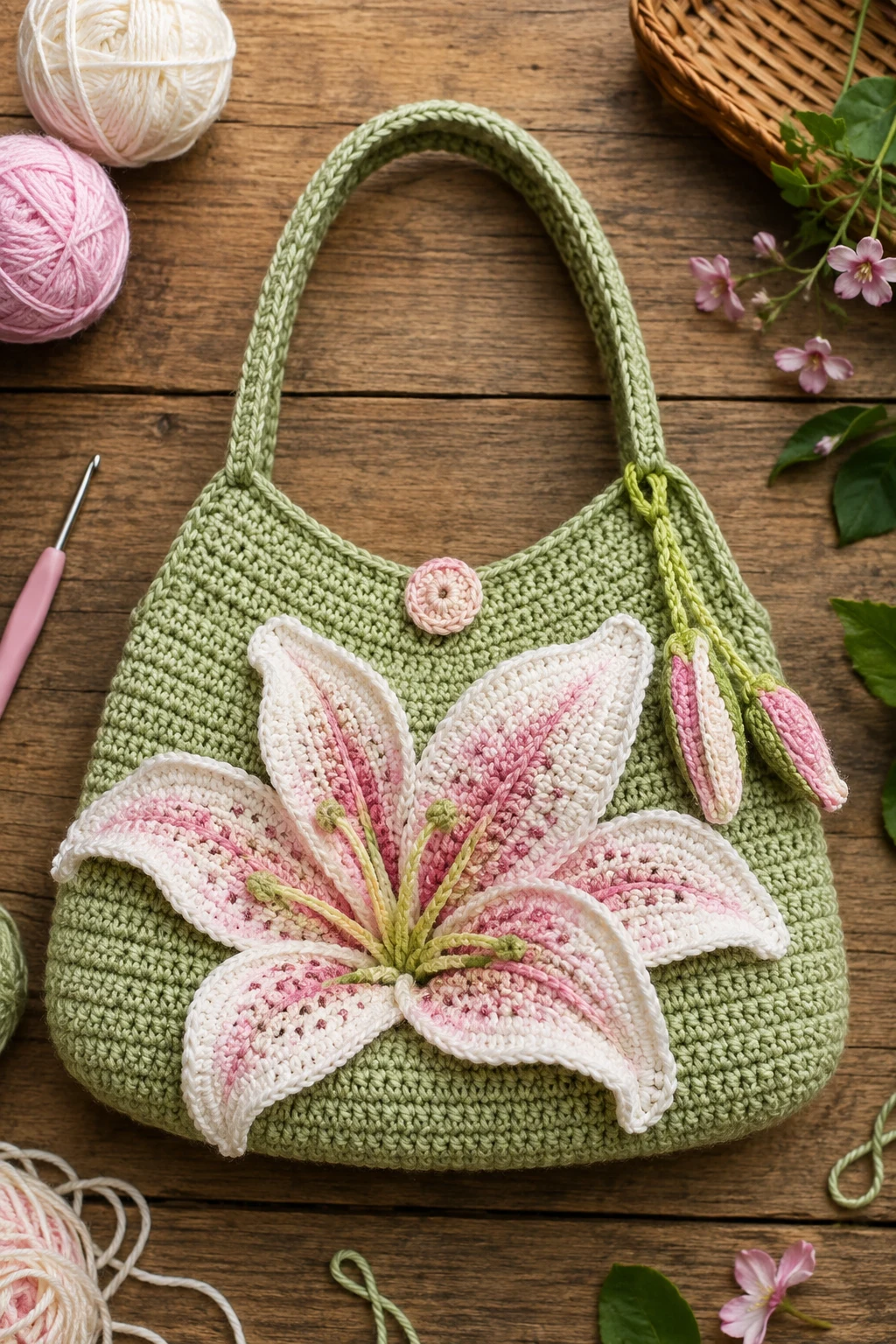 Personalized Crochet Lily Bag — crochet lily bag style outfit