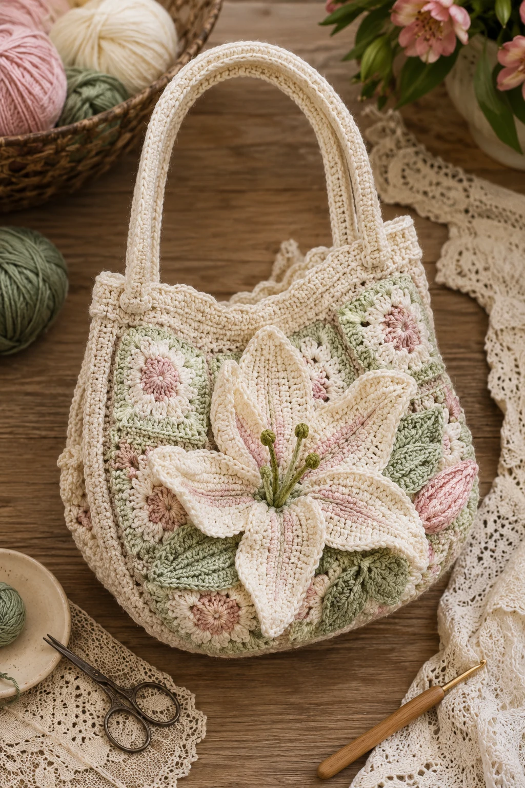 Lily Bag With a Vintage Twist — crochet lily bag style outfit