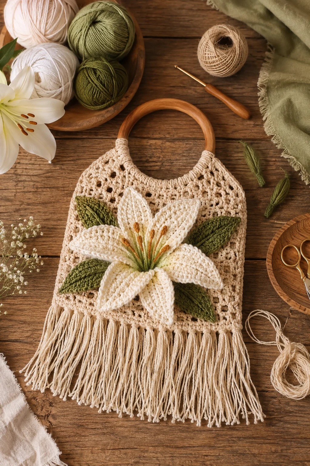Crochet Lily Bag With Fringe — crochet lily bag style outfit