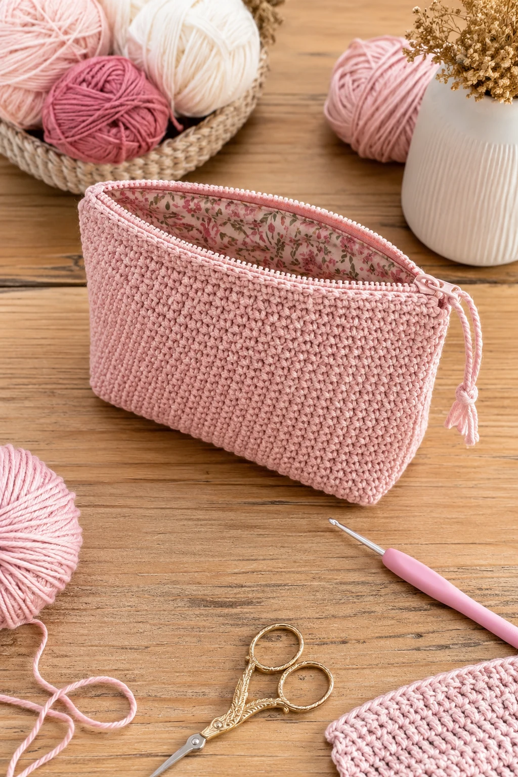Beginner Crochet Makeup Bag Tutorial — crochet makeup bag style outfit