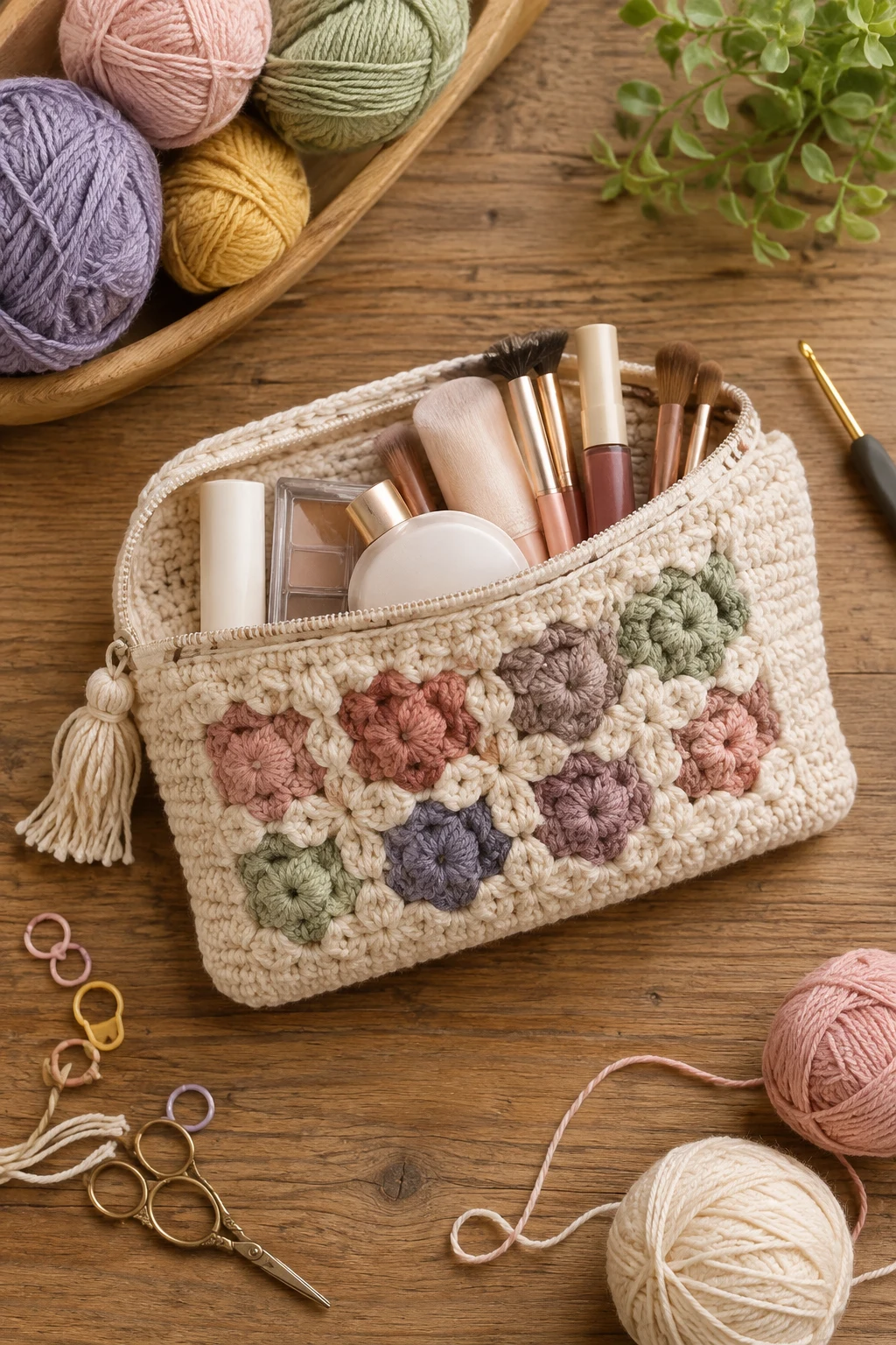 Travel-Ready Crochet Makeup Bag Organizer — crochet makeup bag style outfit