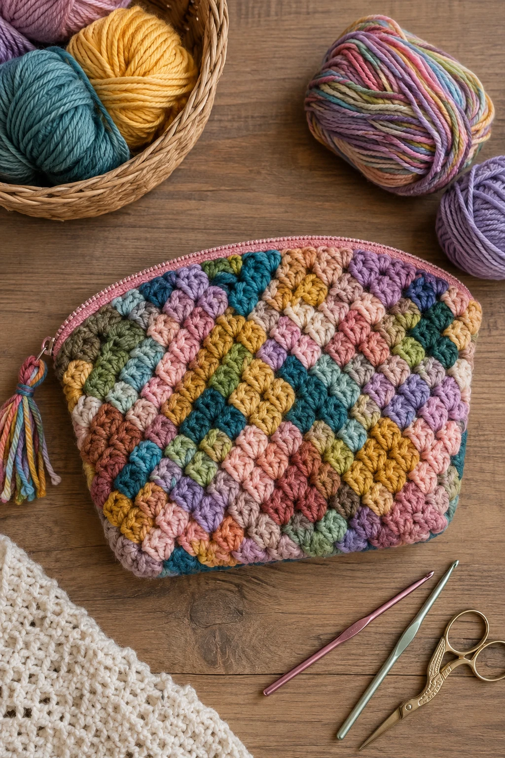 Crochet Makeup Bag Pattern Free-Inspired Stash Buster — crochet makeup bag style outfit