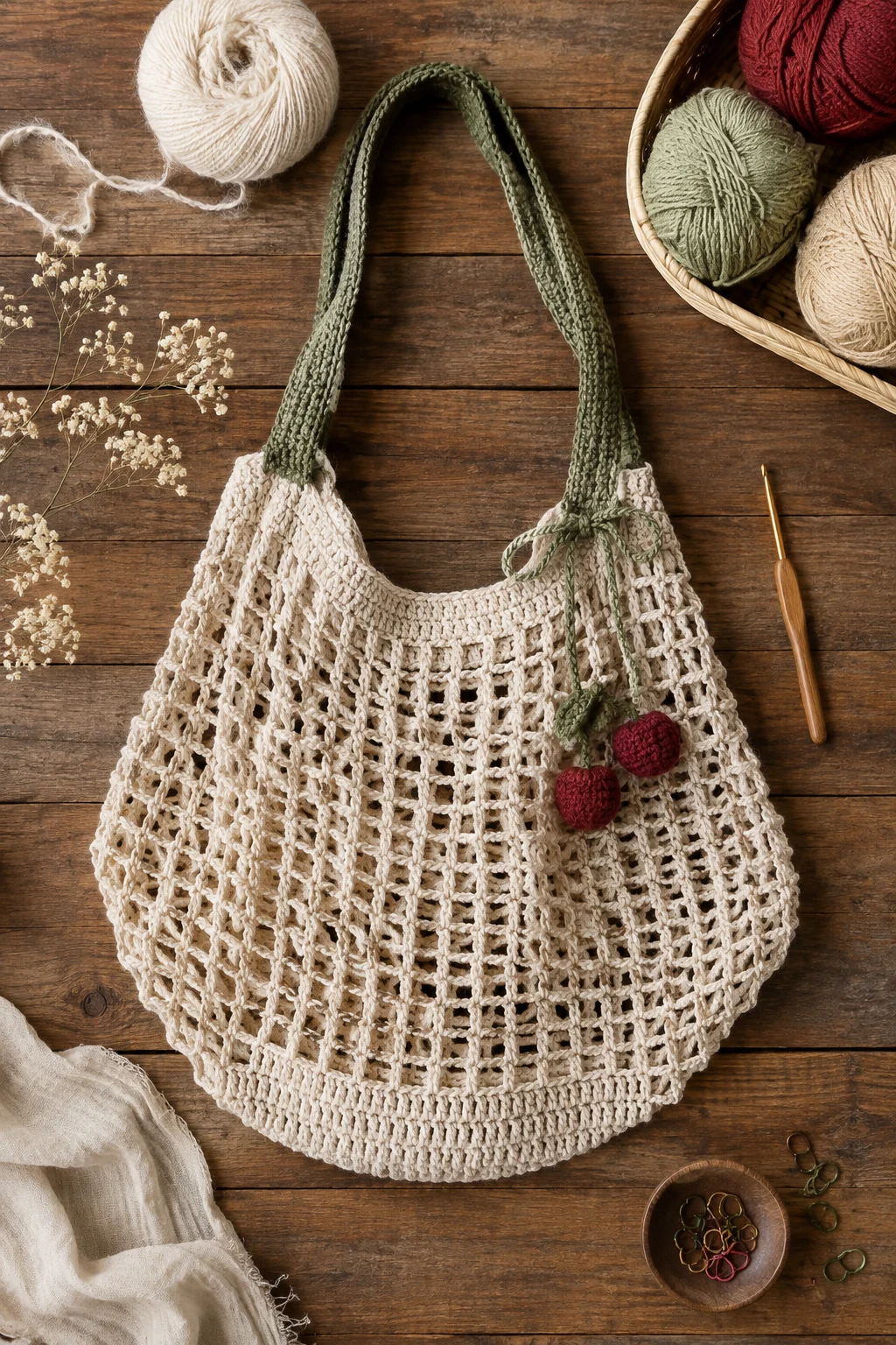 Stephanie Zed-Inspired Market Bag — crochet market bag style outfit