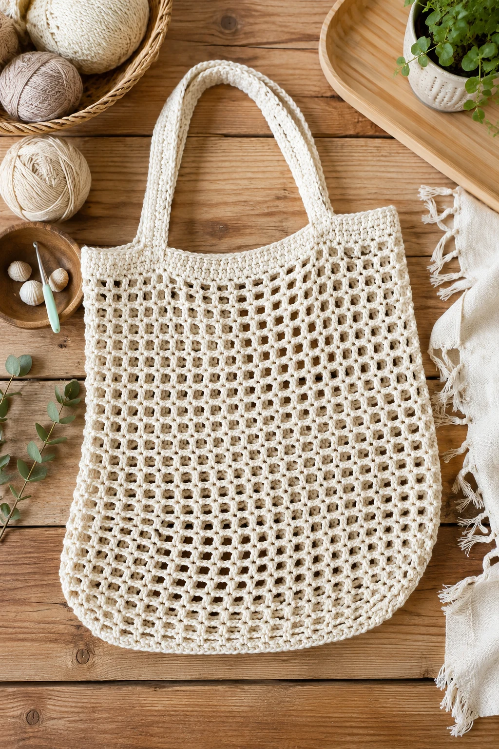 Classic Cotton Crochet Mesh Bag — crochet mesh bag style outfit