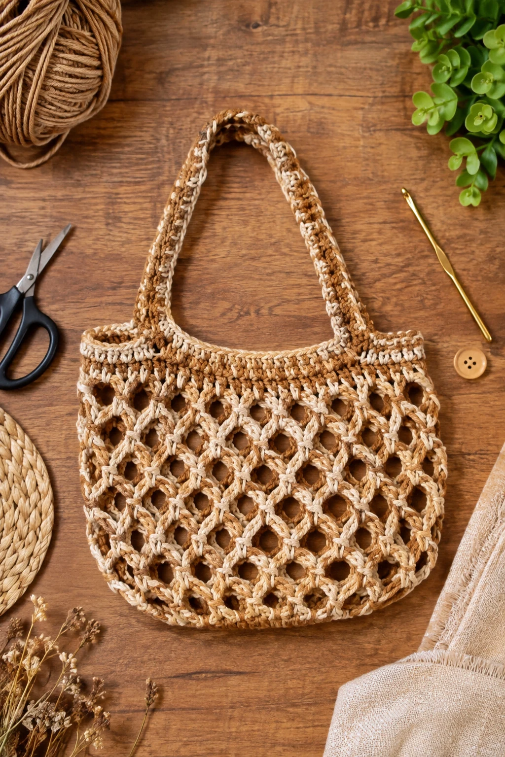 Mini Crochet Mesh Bag — crochet mesh bag style outfit