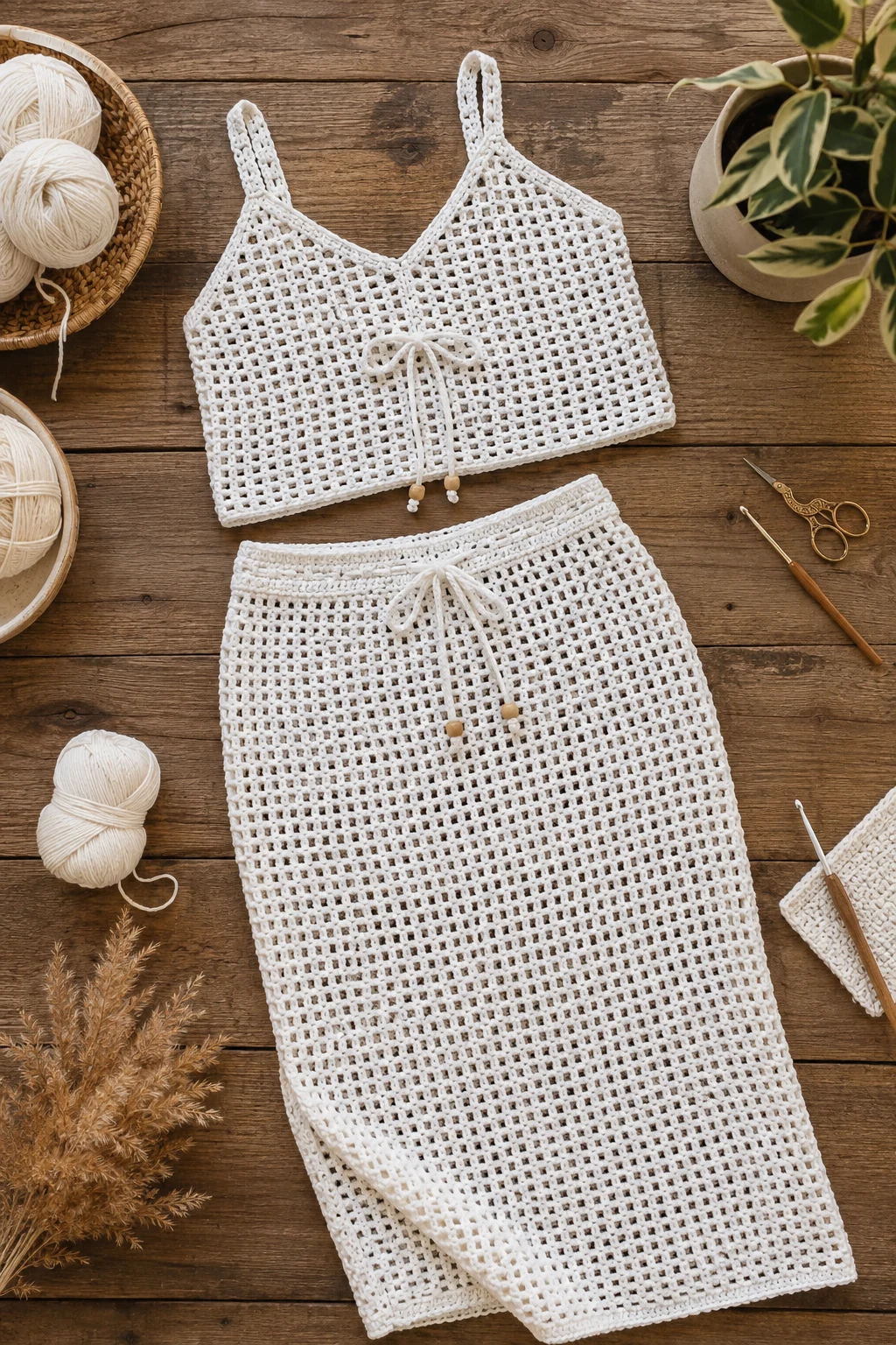 Crochet Outfit Ideas Free Pattern: The White Mesh Set — Crochet Outfit Ideas Free Pattern style outfit