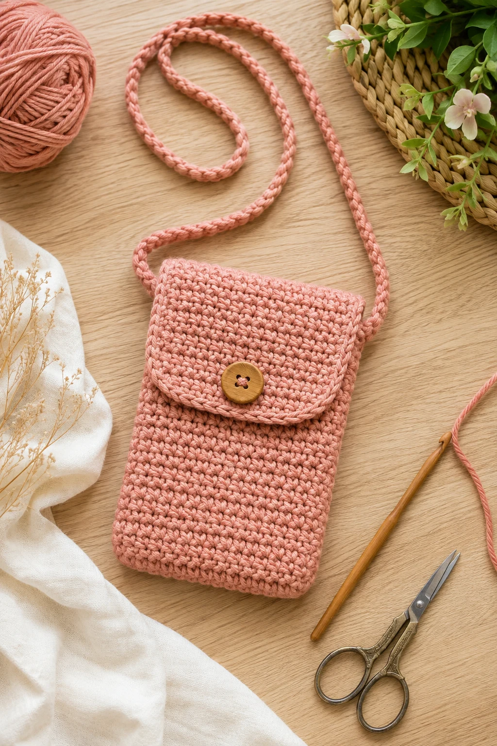 Mini Crochet Phone Bag With a Flap — crochet phone bag style outfit