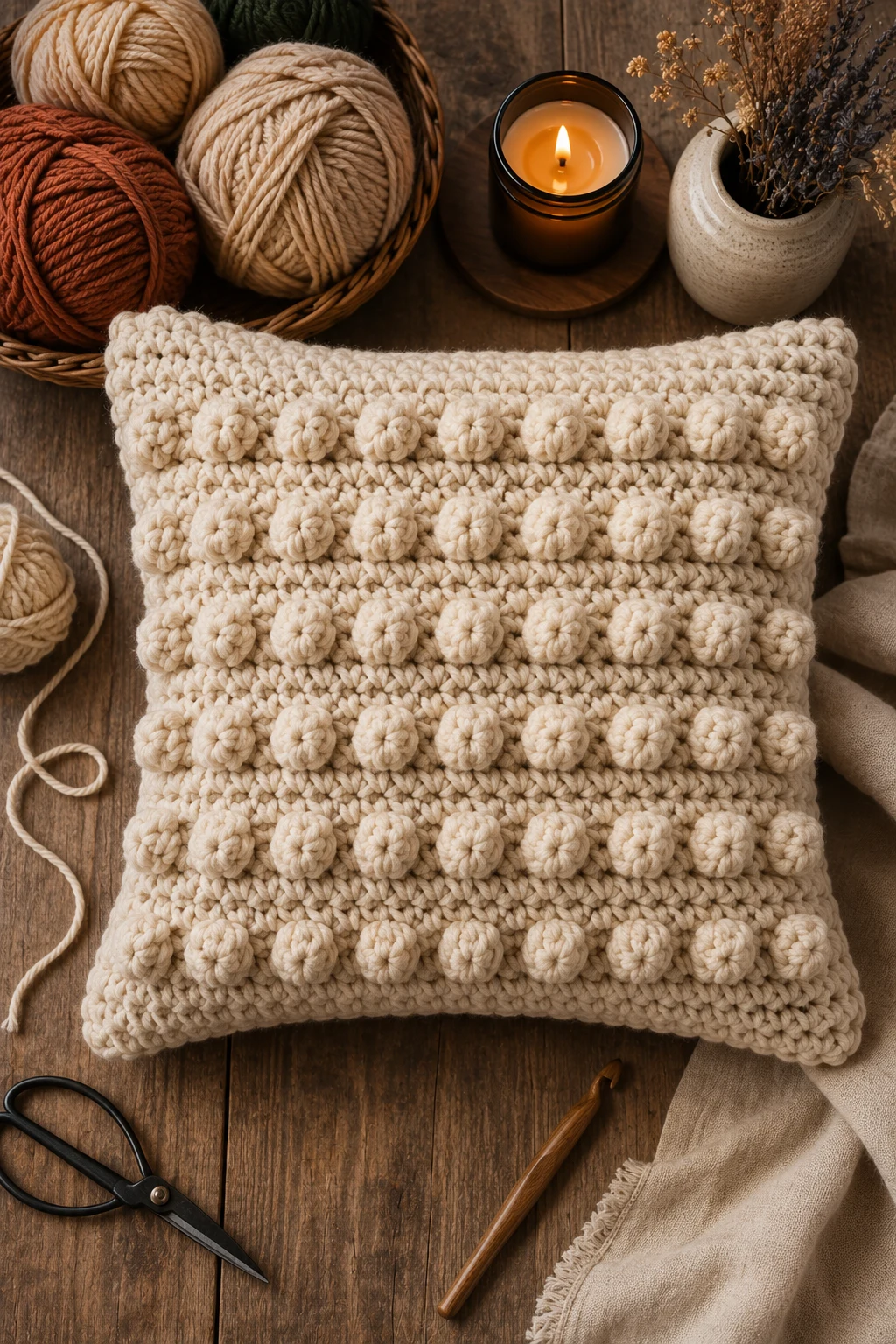 Chunky Bobble Bliss — crochet pillow ideas style outfit