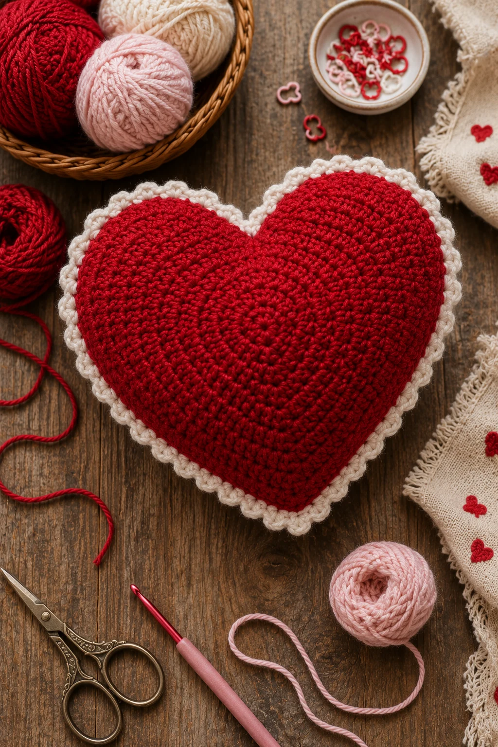 Heart-Shaped Love Pillow — crochet pillow ideas style outfit