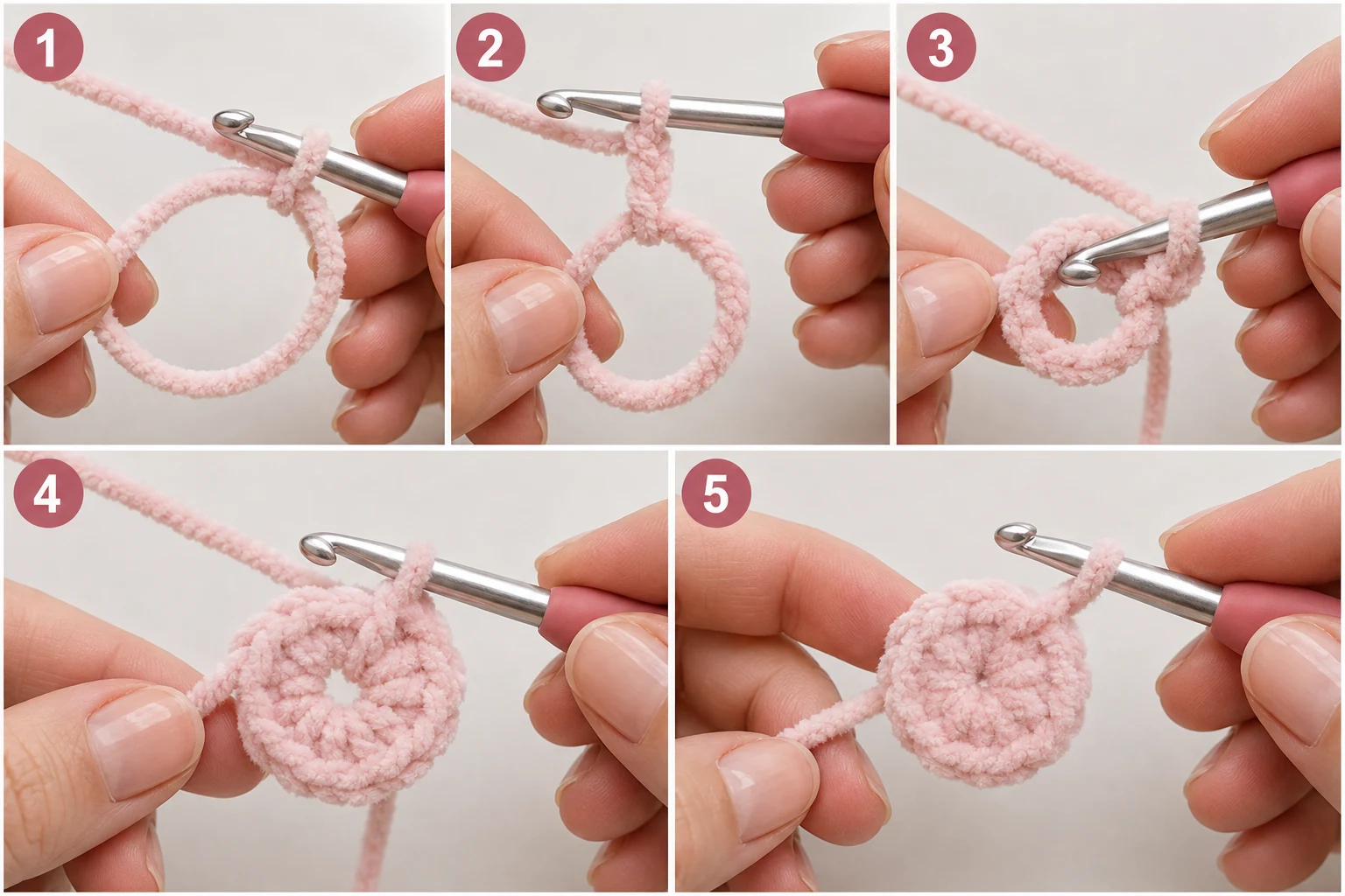 Steps 1–5 — crochet pillow patterns free