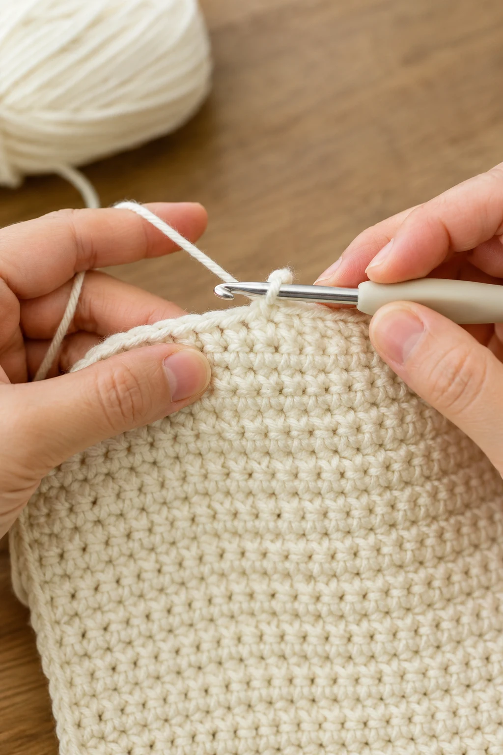 hands actively performing the 