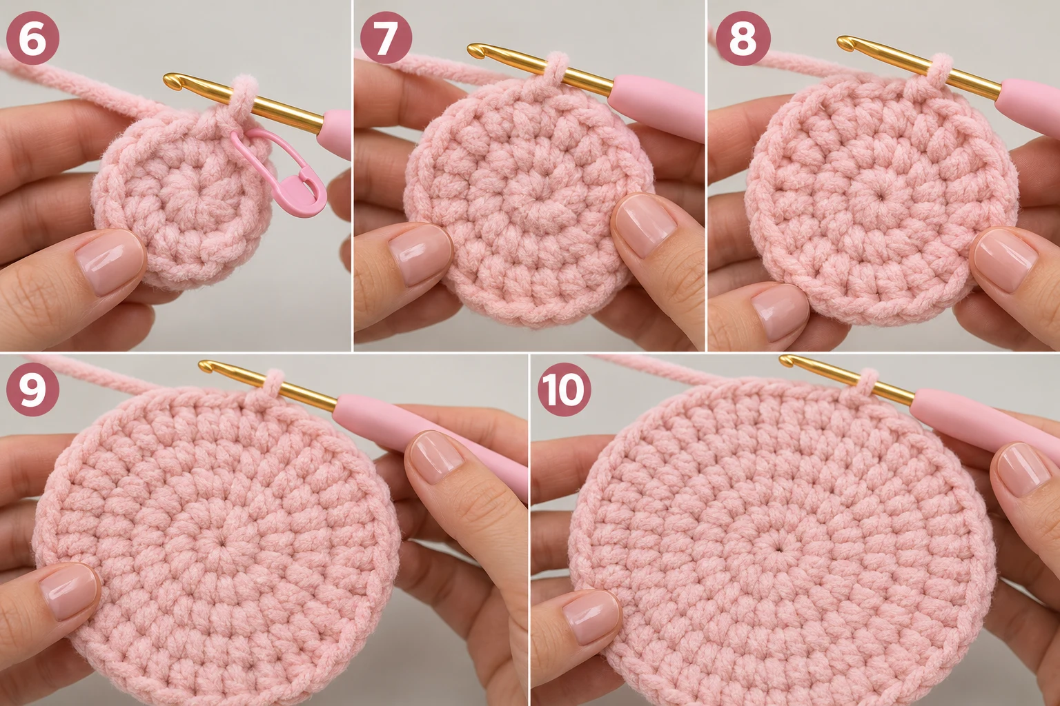 Steps 6–10 — crochet pillow patterns free