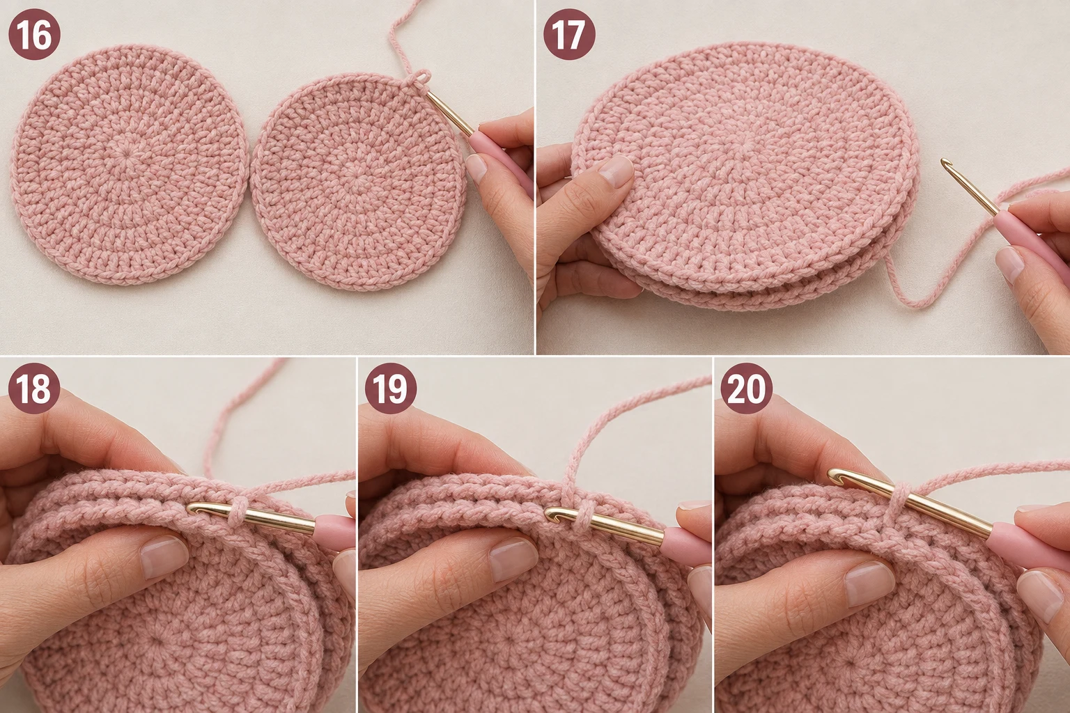 Steps 16–20 — crochet pillow patterns free