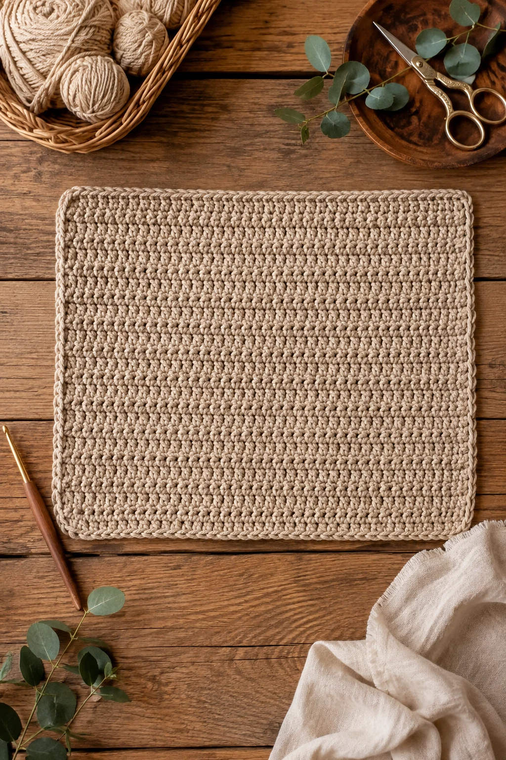 Rectangular Everyday Mat — crochet placemat patterns free style outfit