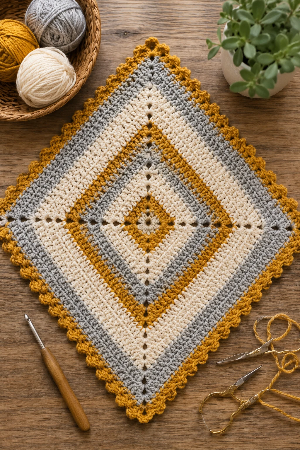 Geometric Diamond — crochet placemat patterns free style outfit