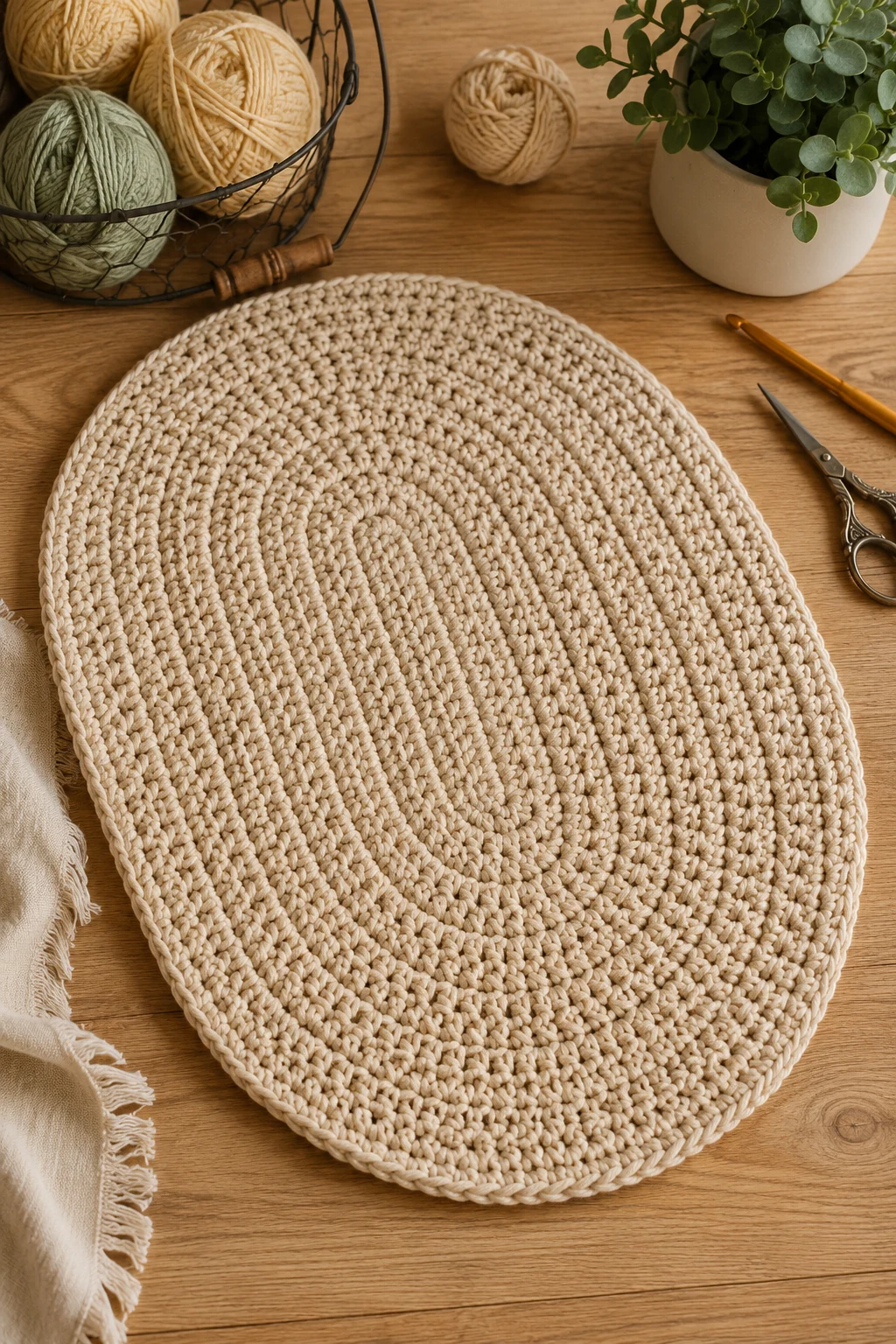 Easy Beginner Oval — crochet placemat patterns free style outfit
